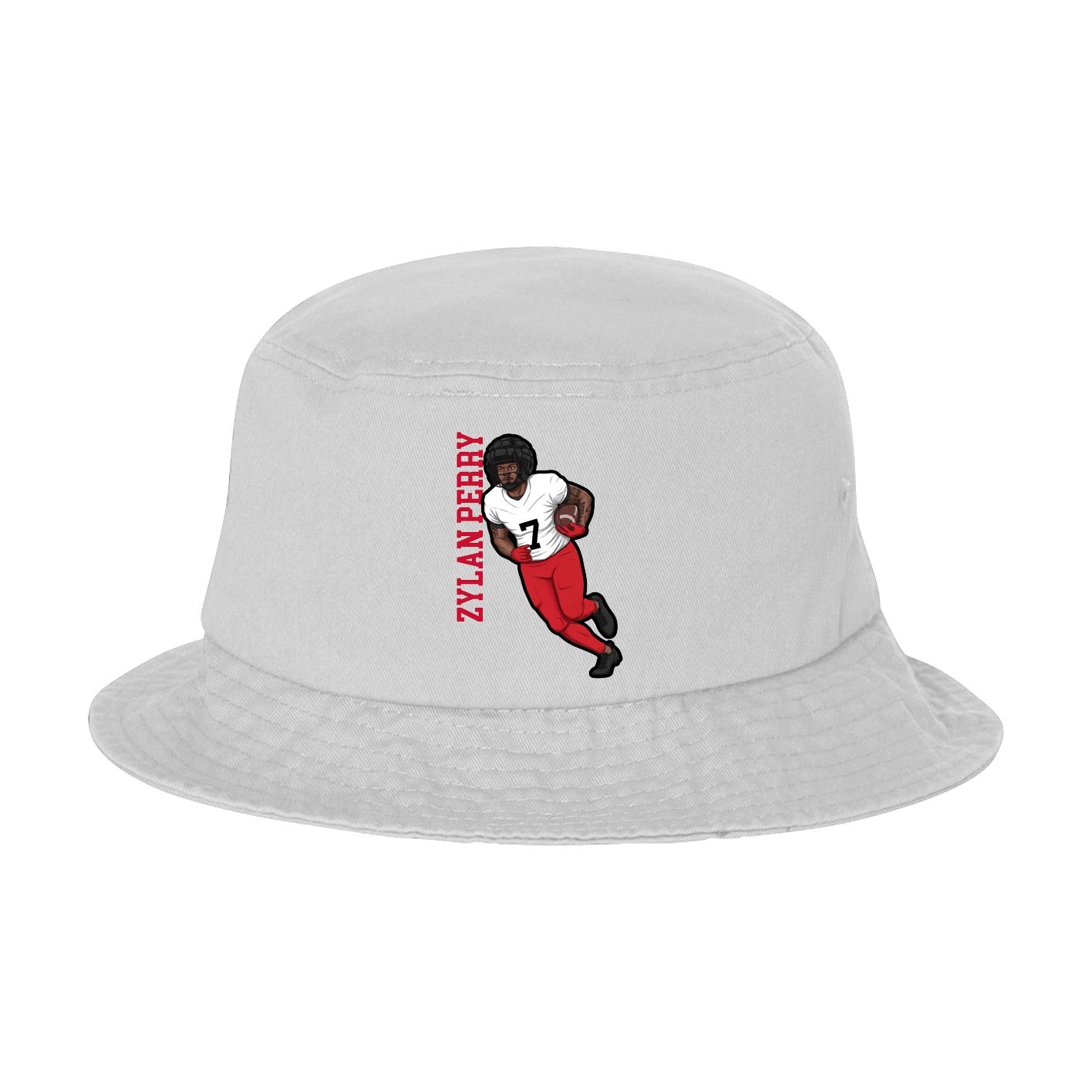 Bucket Cap — Name Vertical in White