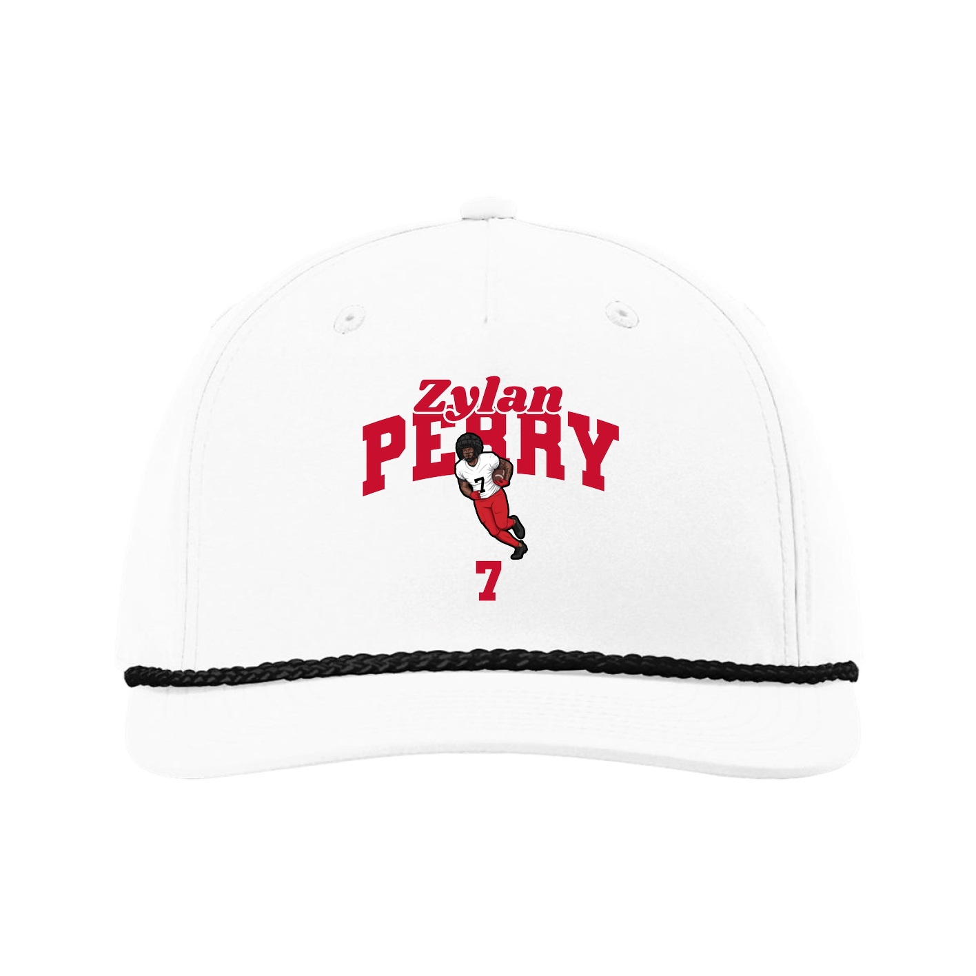 Five-Panel Classic Rope Cap — Signature Arch in White