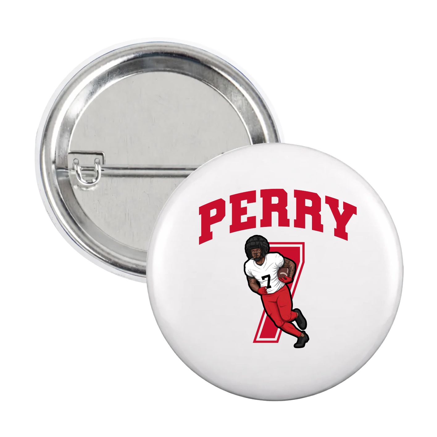 Game Day Button — Number in White