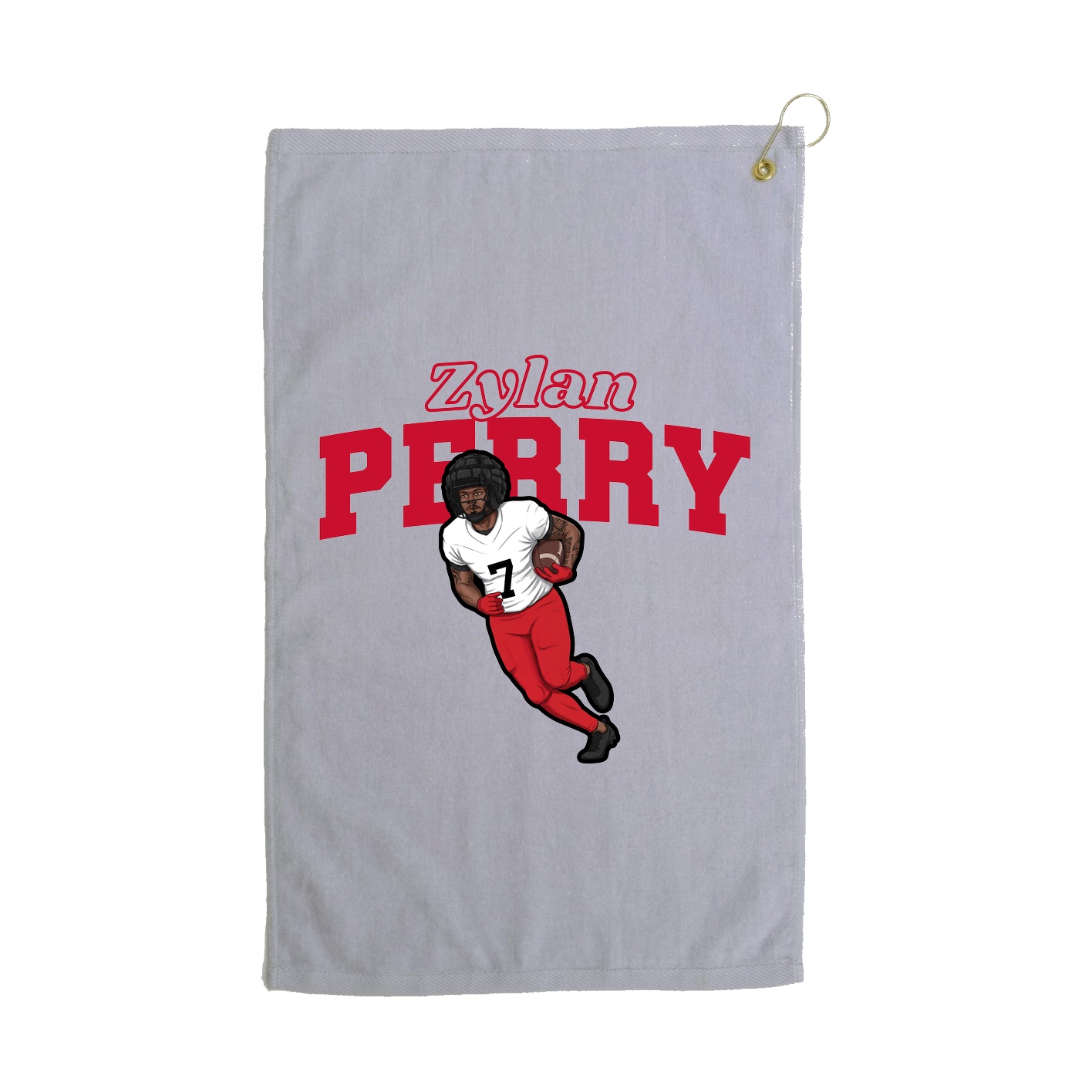 Golf Towel — Name Arch in Grey