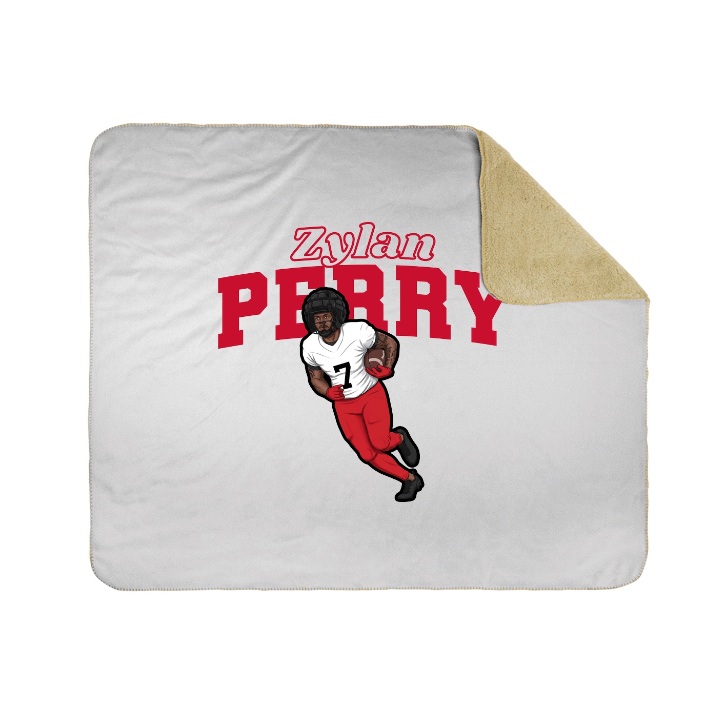 Throw Blanket — Name Arch in White