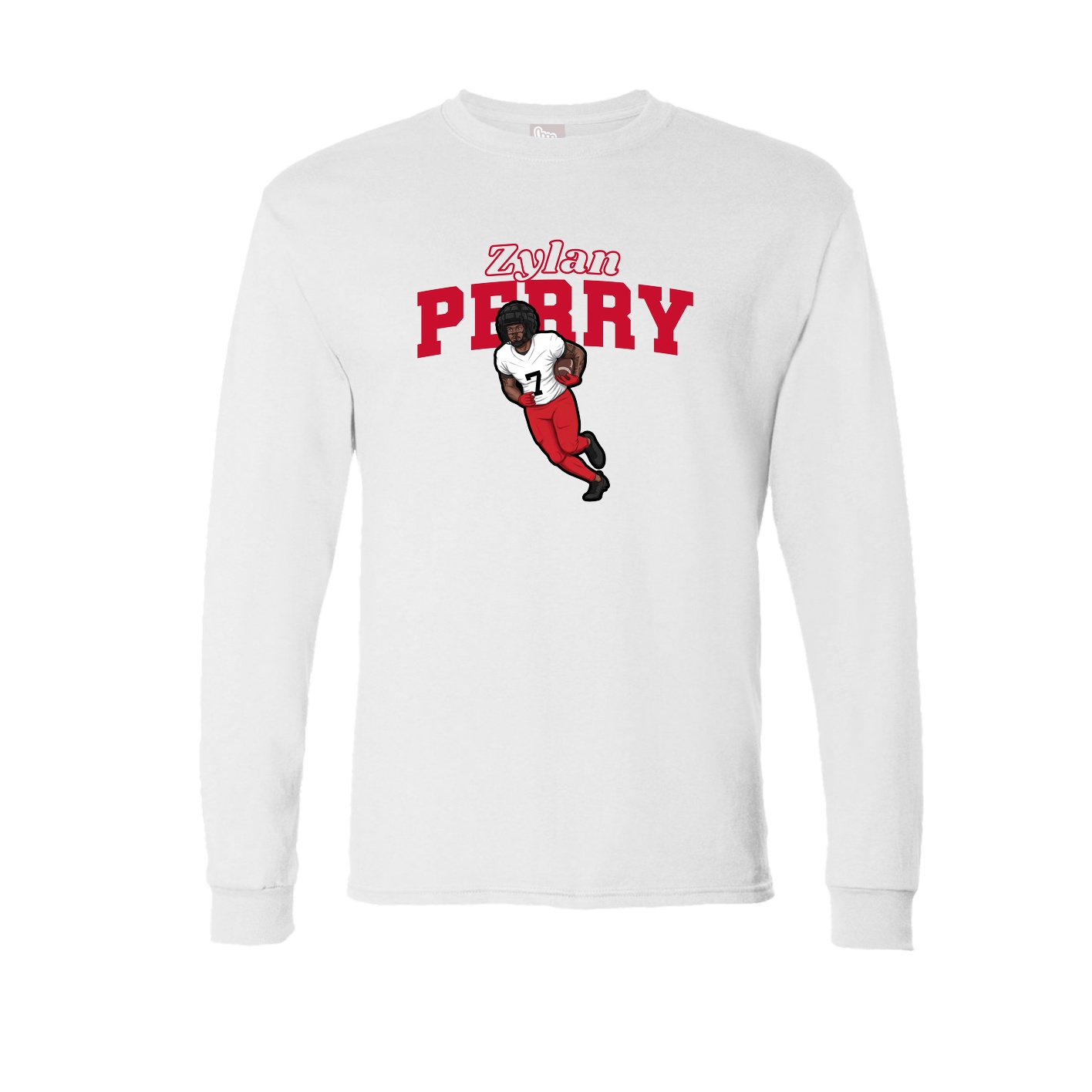 Long Sleeve Tee — Name Arch in White