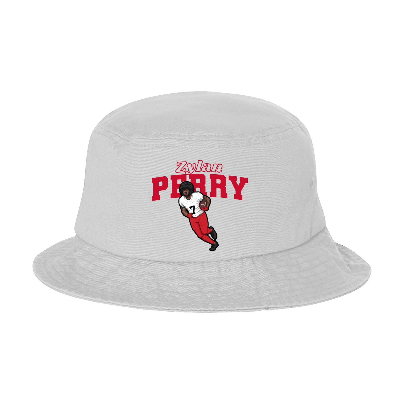 Bucket Cap — Name Arch in White