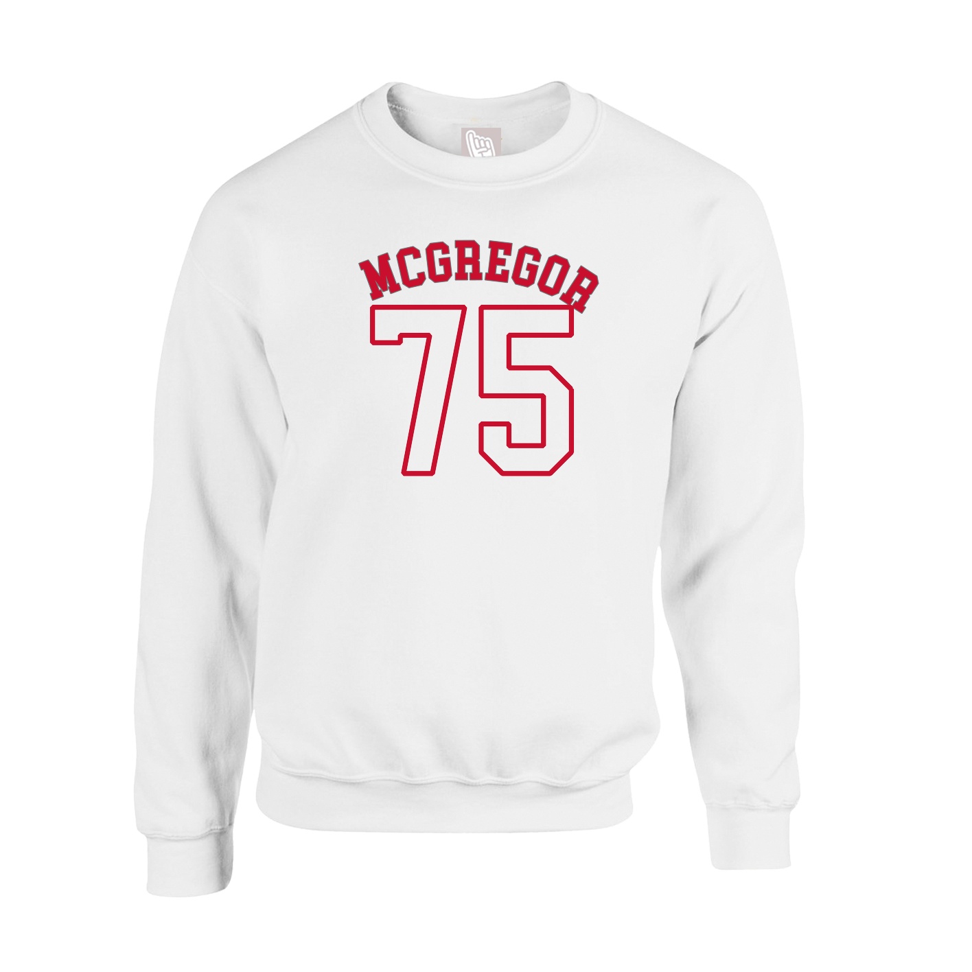 Fleece Crew — Shirsey Arch in White