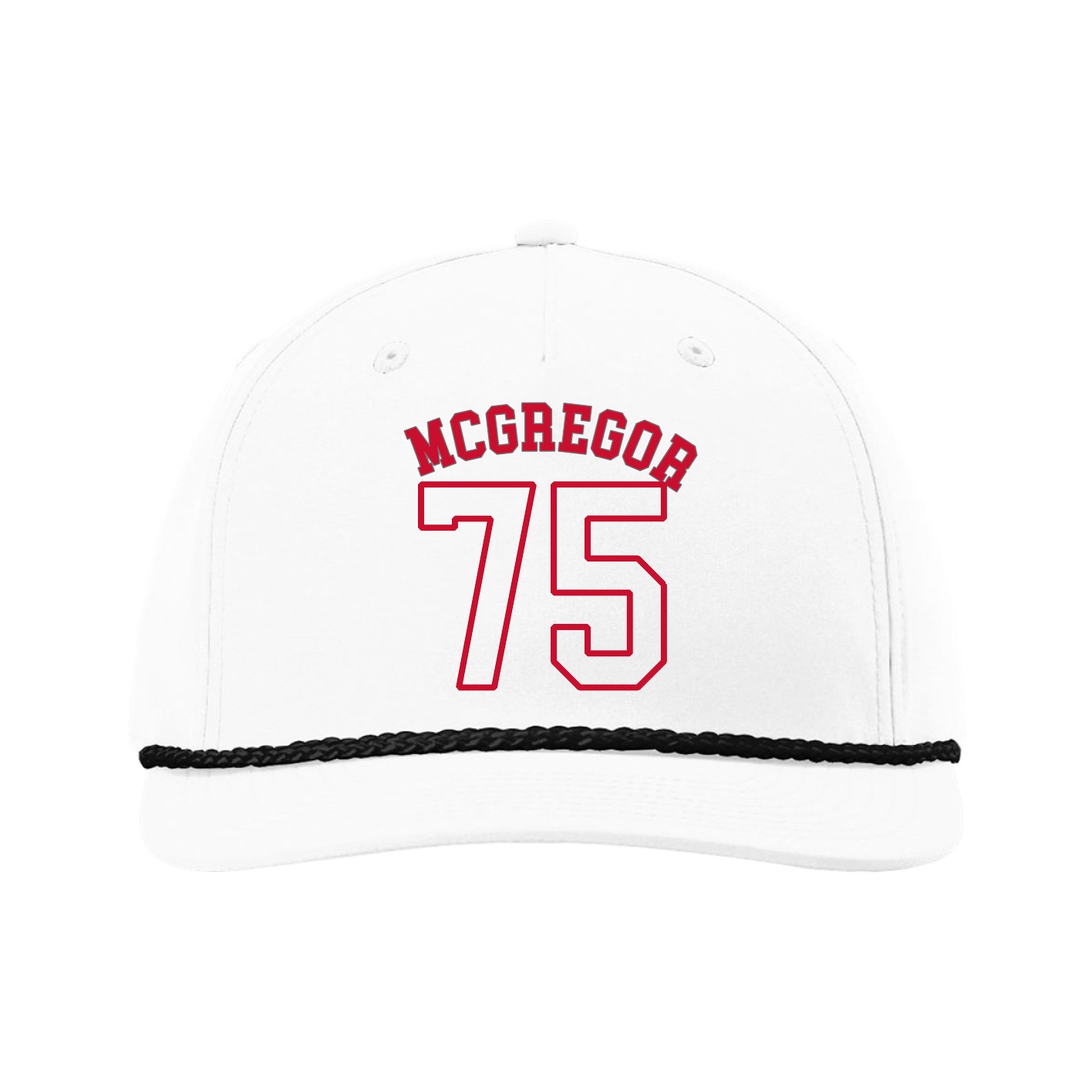 Five-Panel Classic Rope Cap — Shirsey Arch in White
