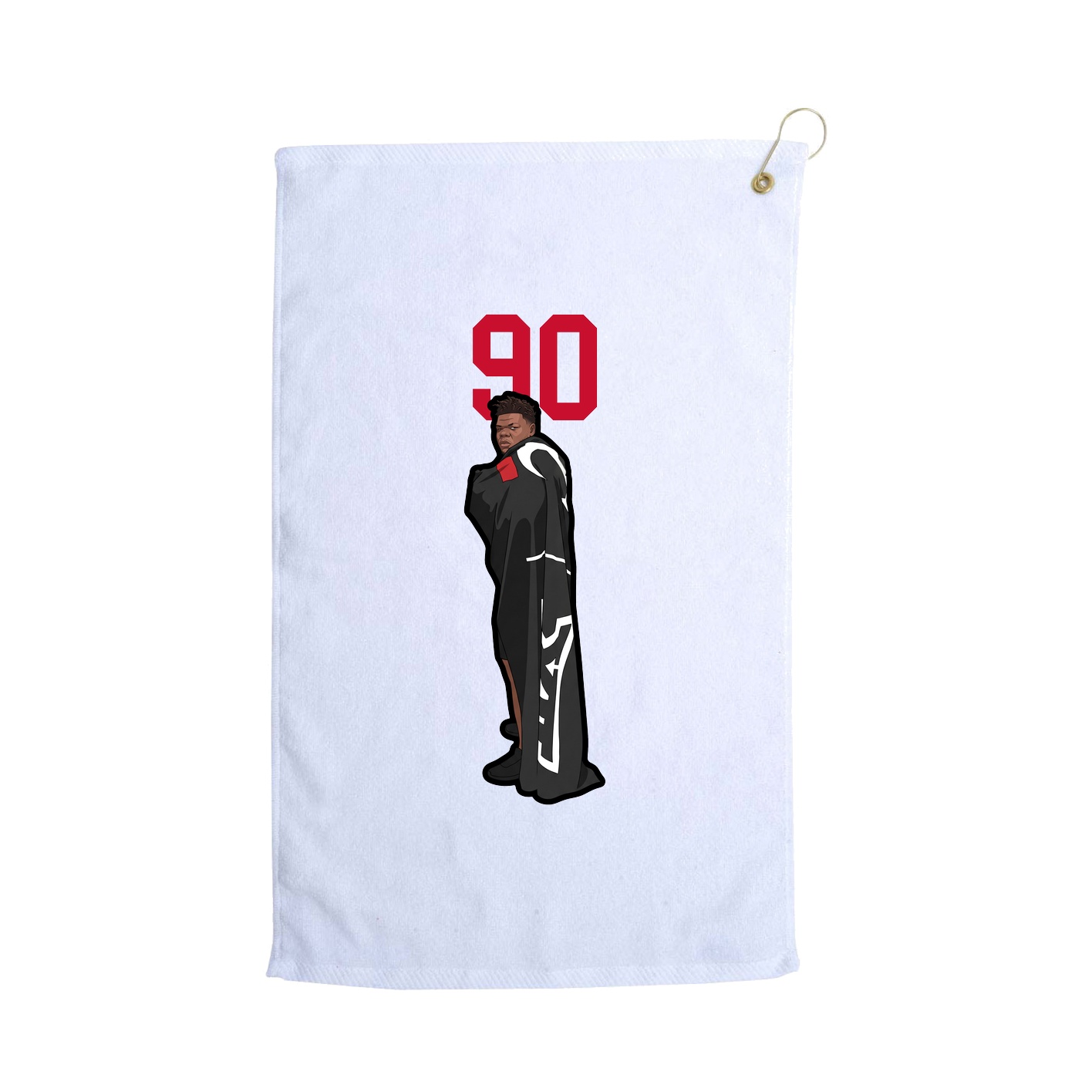 Golf Towel — Number Top in White