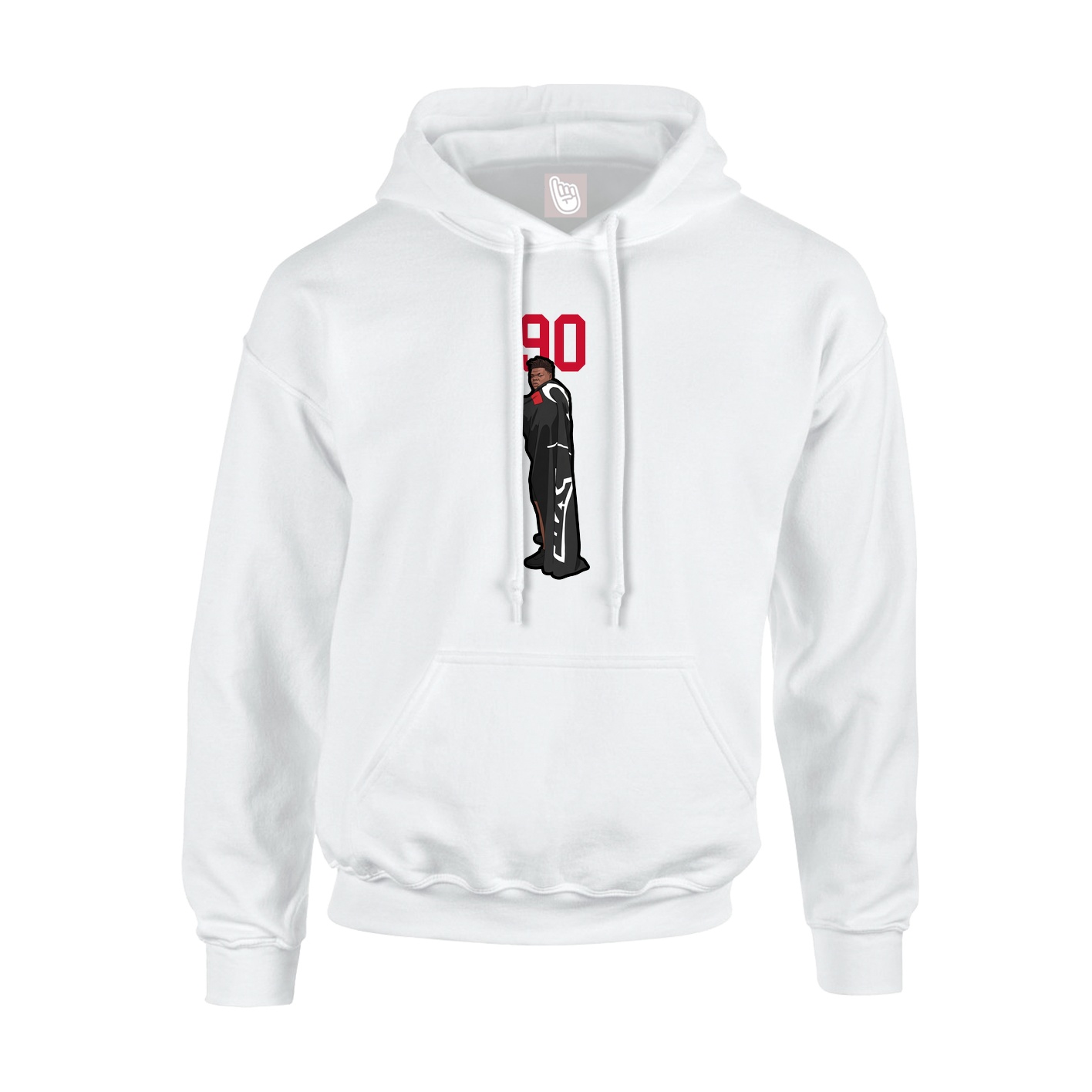 Youth Hoodie — Number Top in White