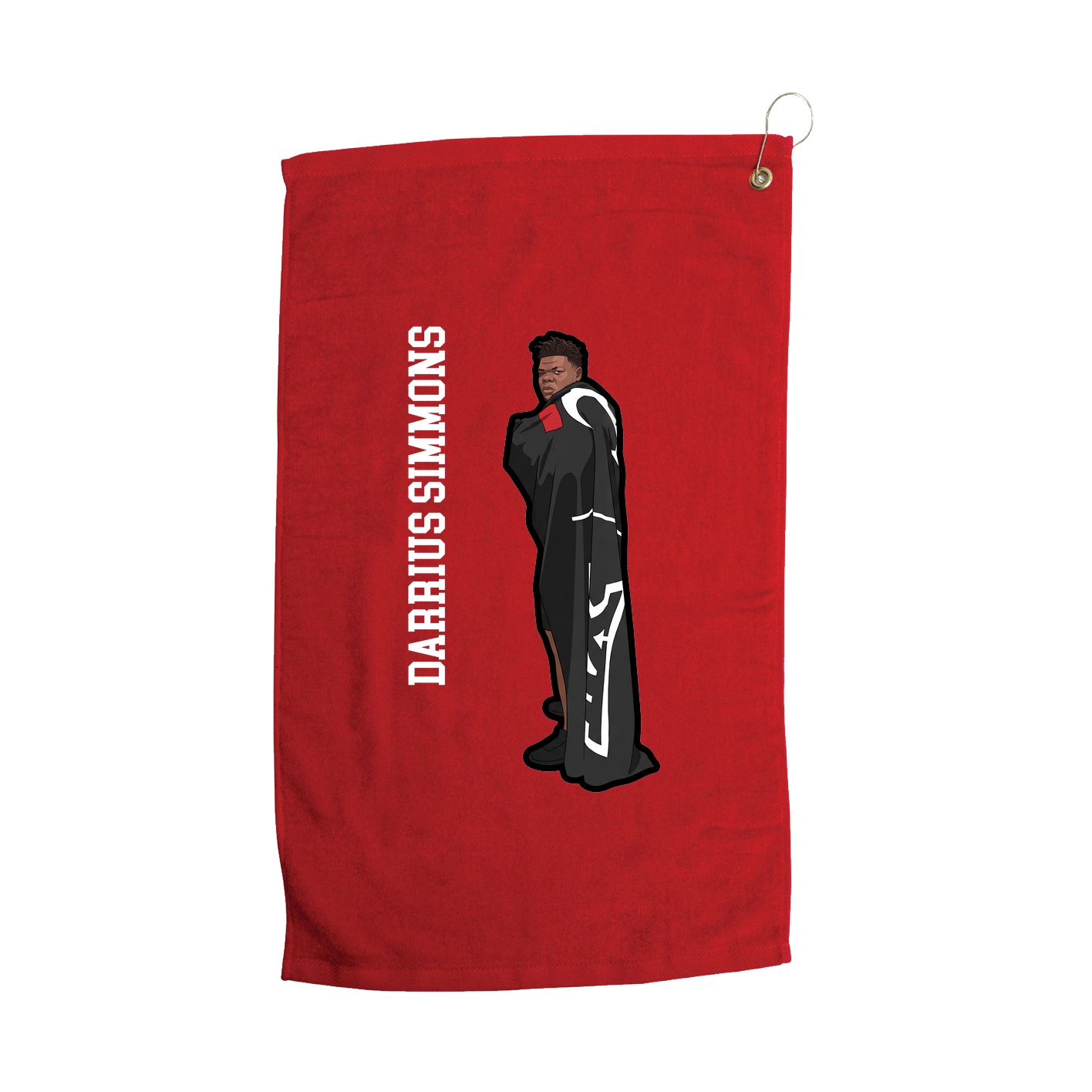 Golf Towel — Name Vertical in Red