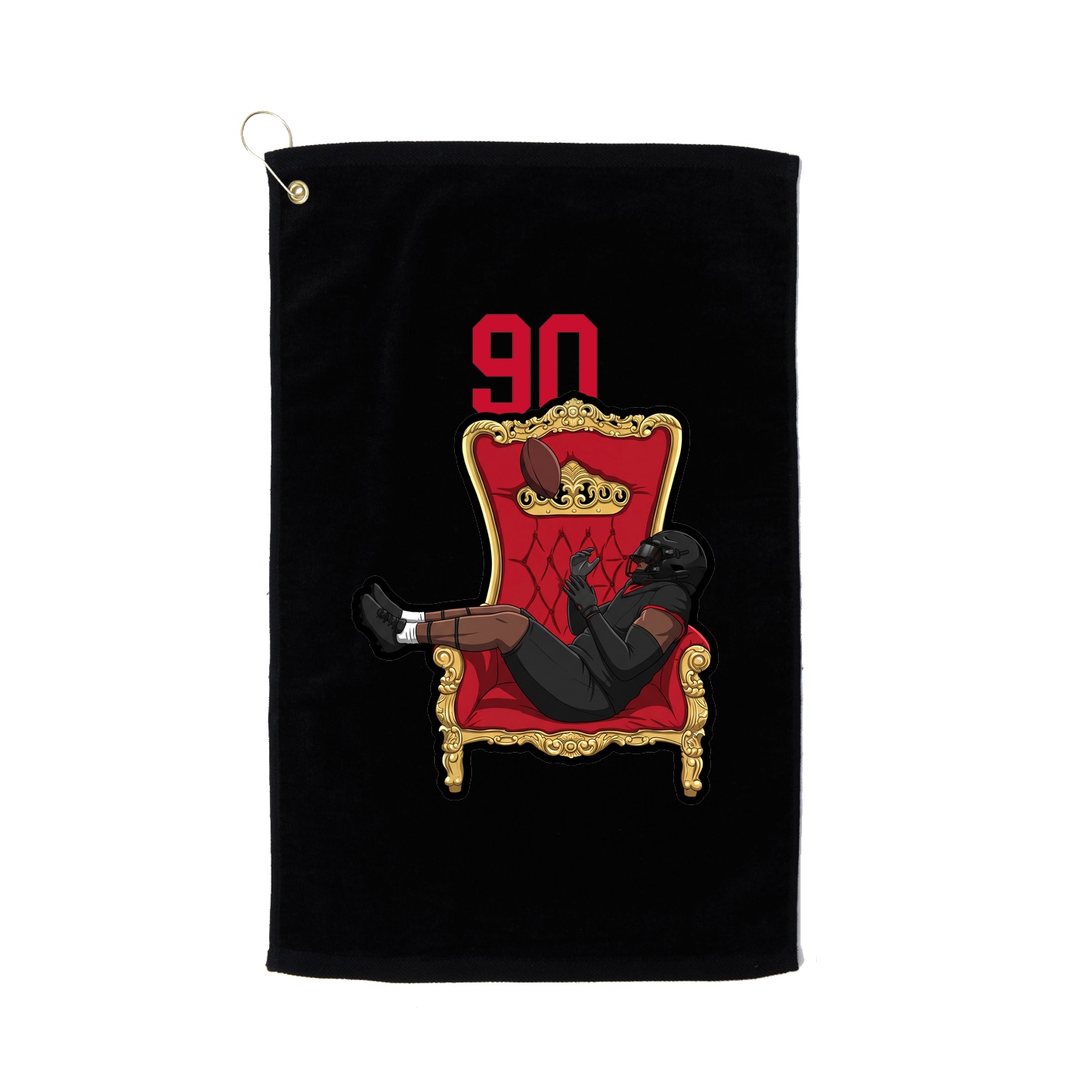 Golf Towel — Number Top in Black