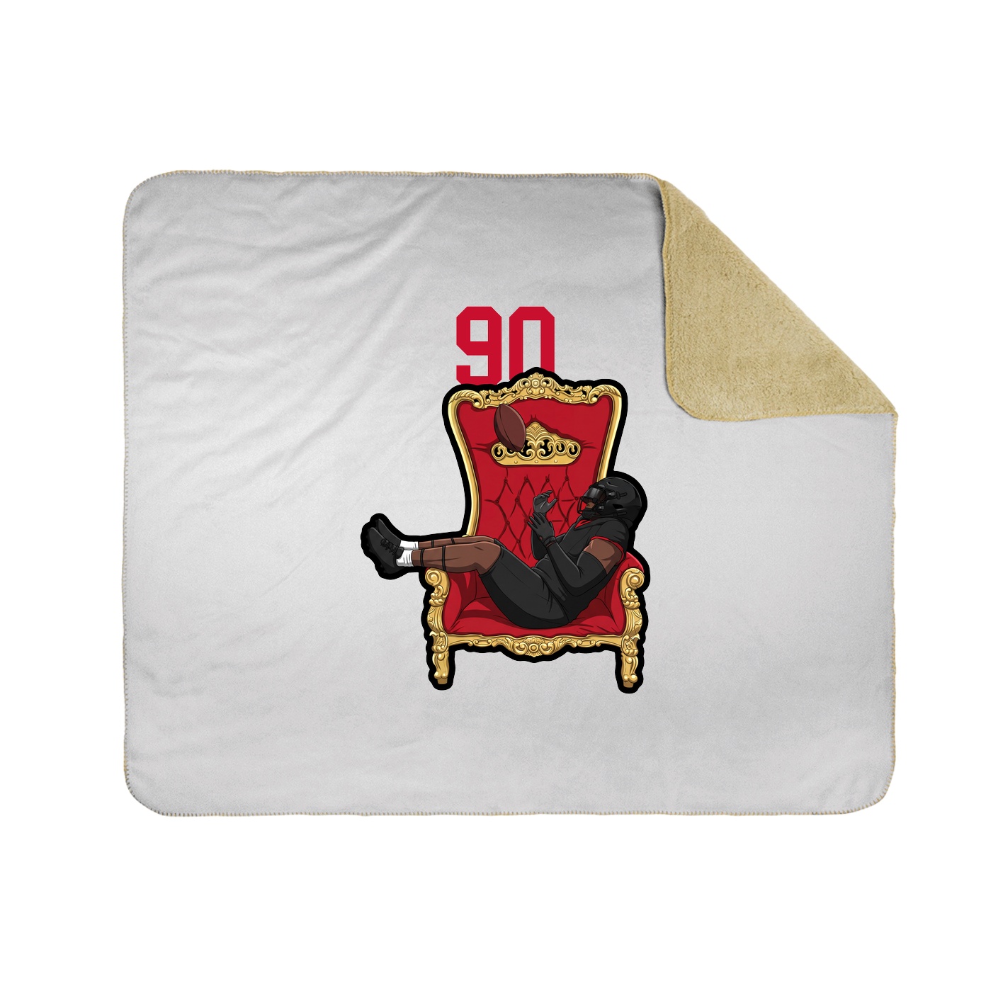 Throw Blanket — Number Top in White