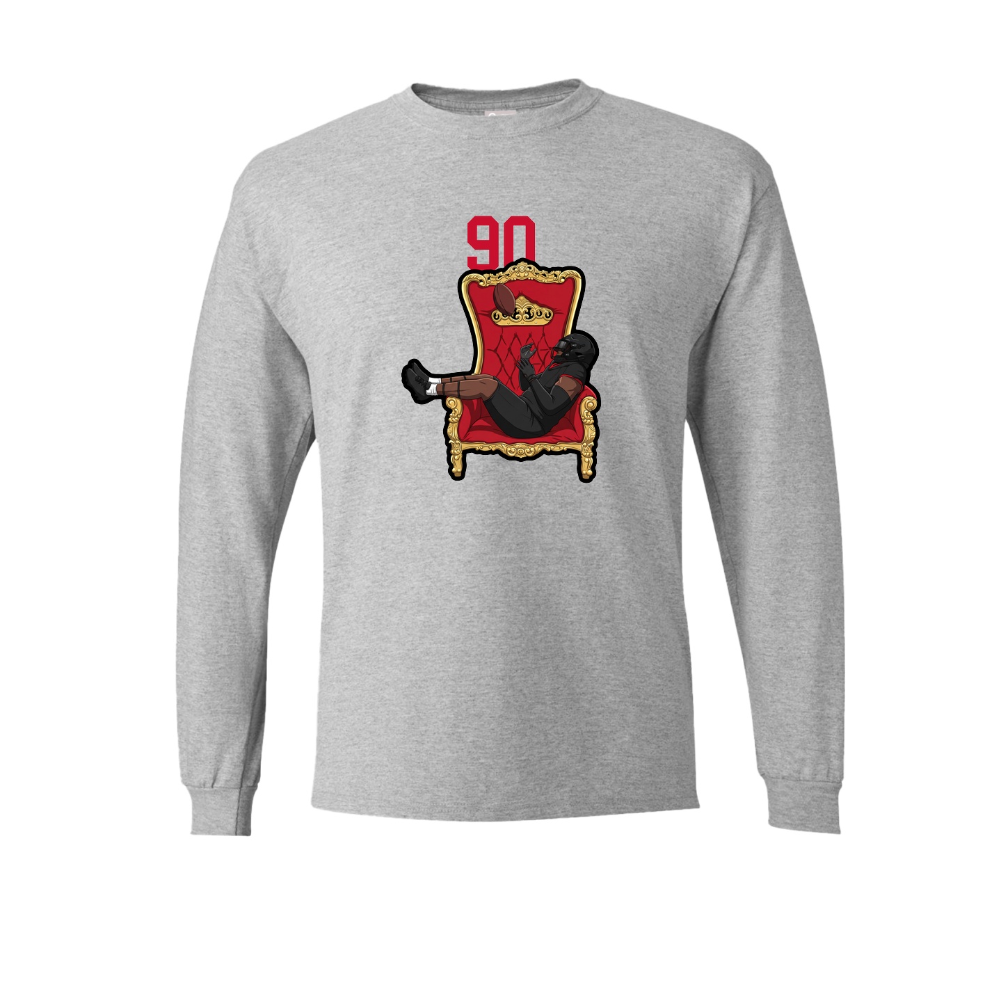 Long Sleeve Tee — Number Top in Grey