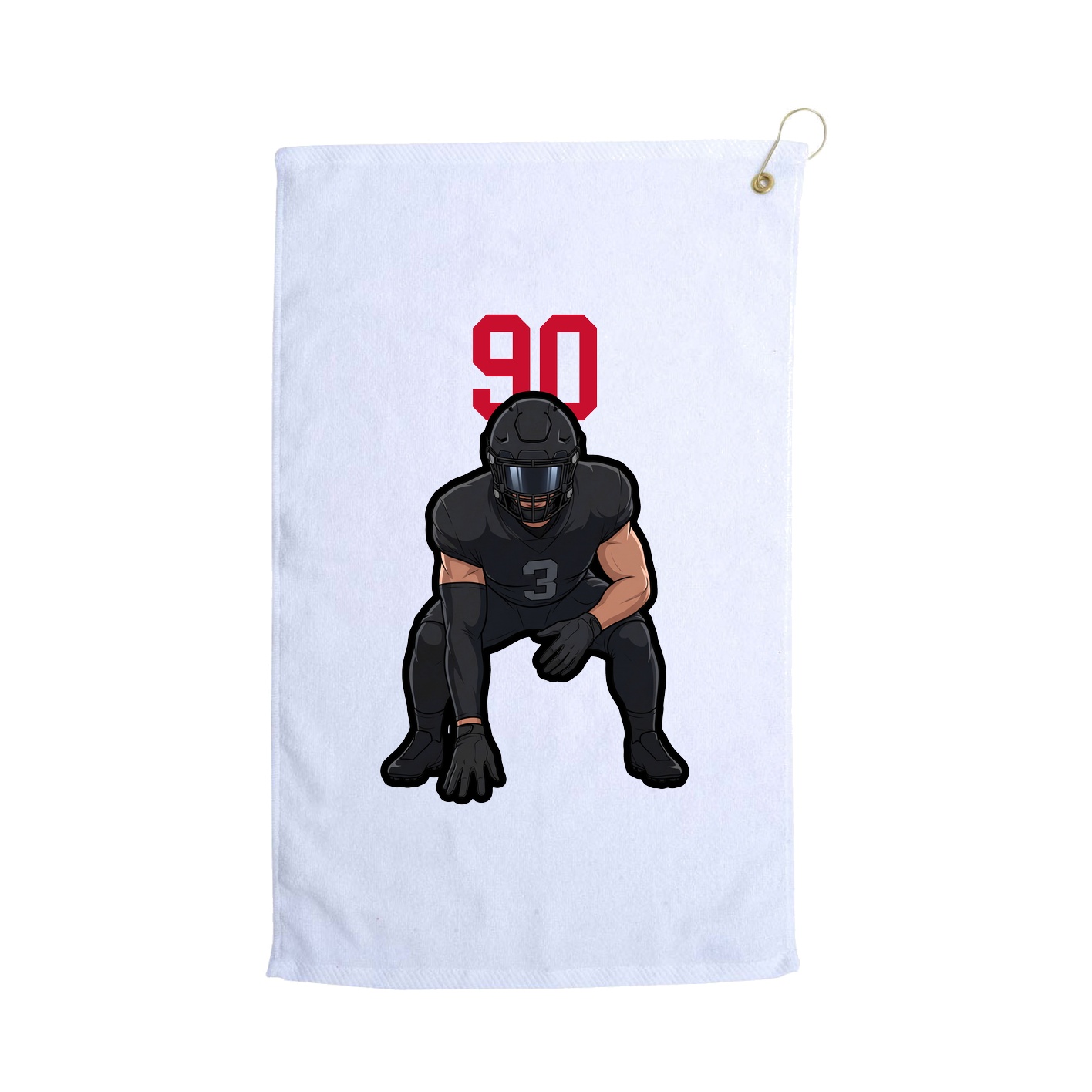 Golf Towel — Number Top in White