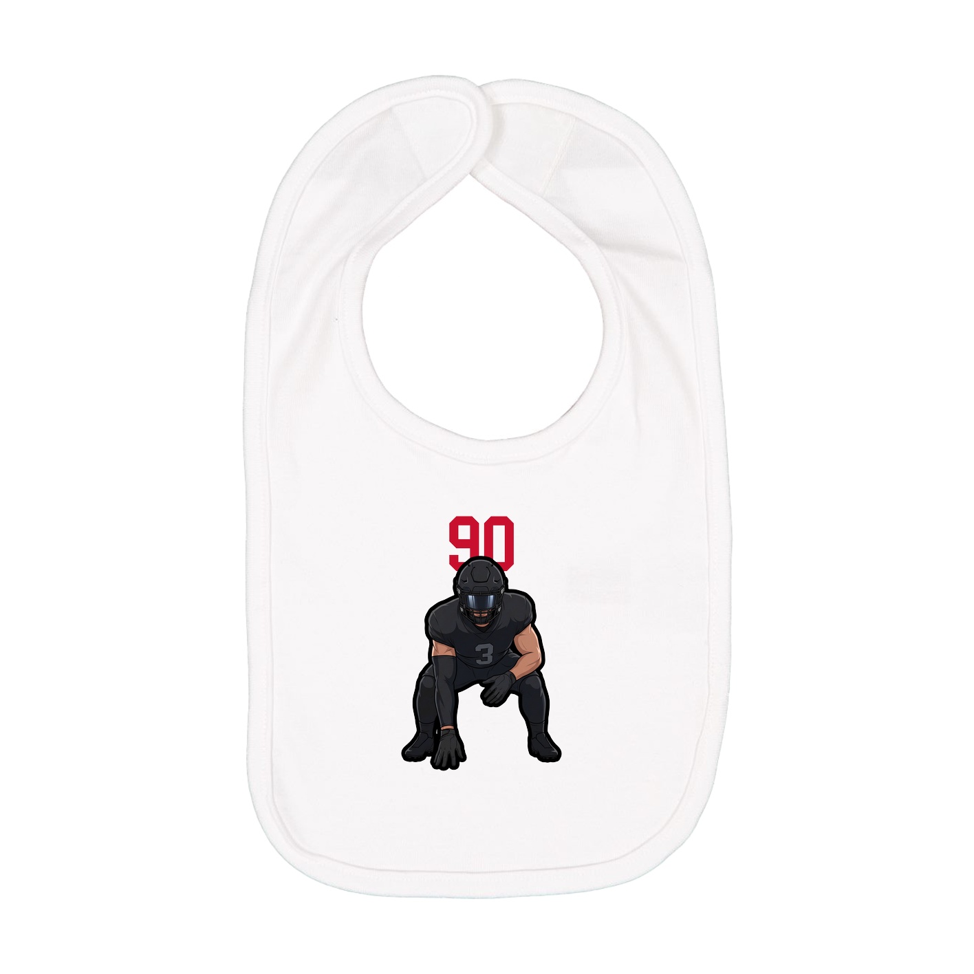 Infant Bib — Number Top in White