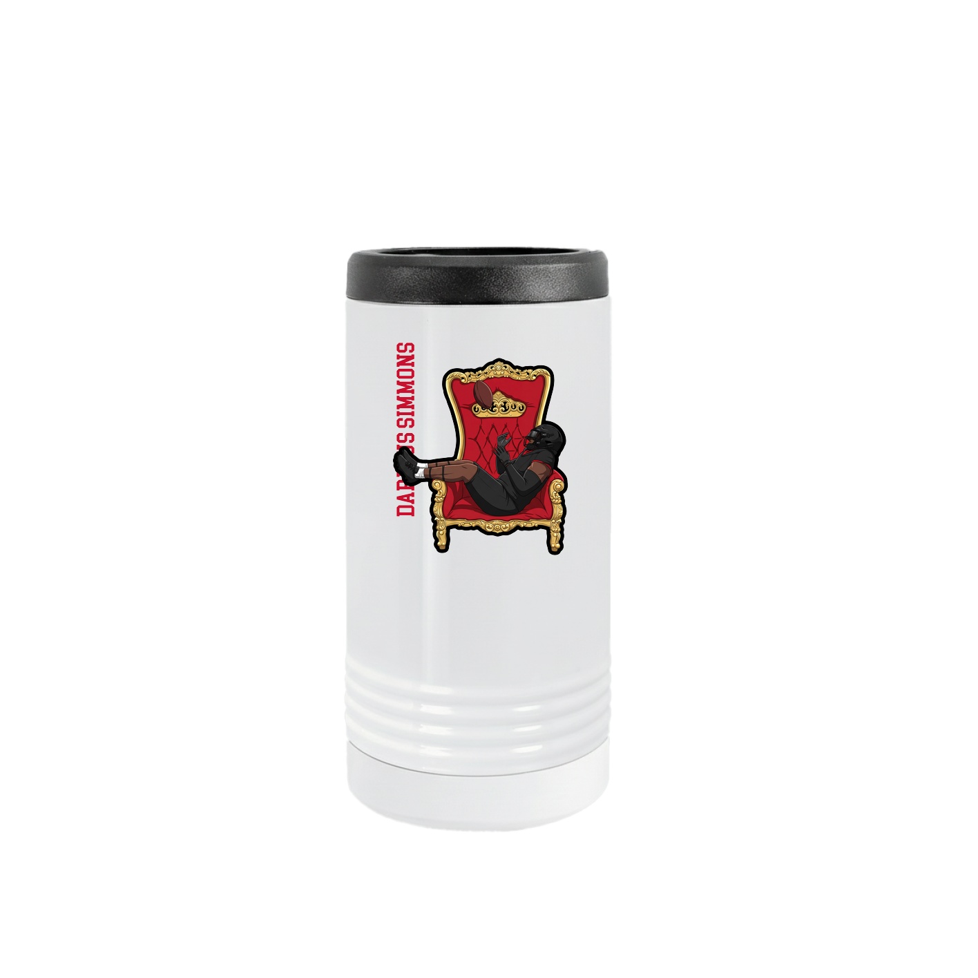 Slim Beverage Holder — Name Vertical in White