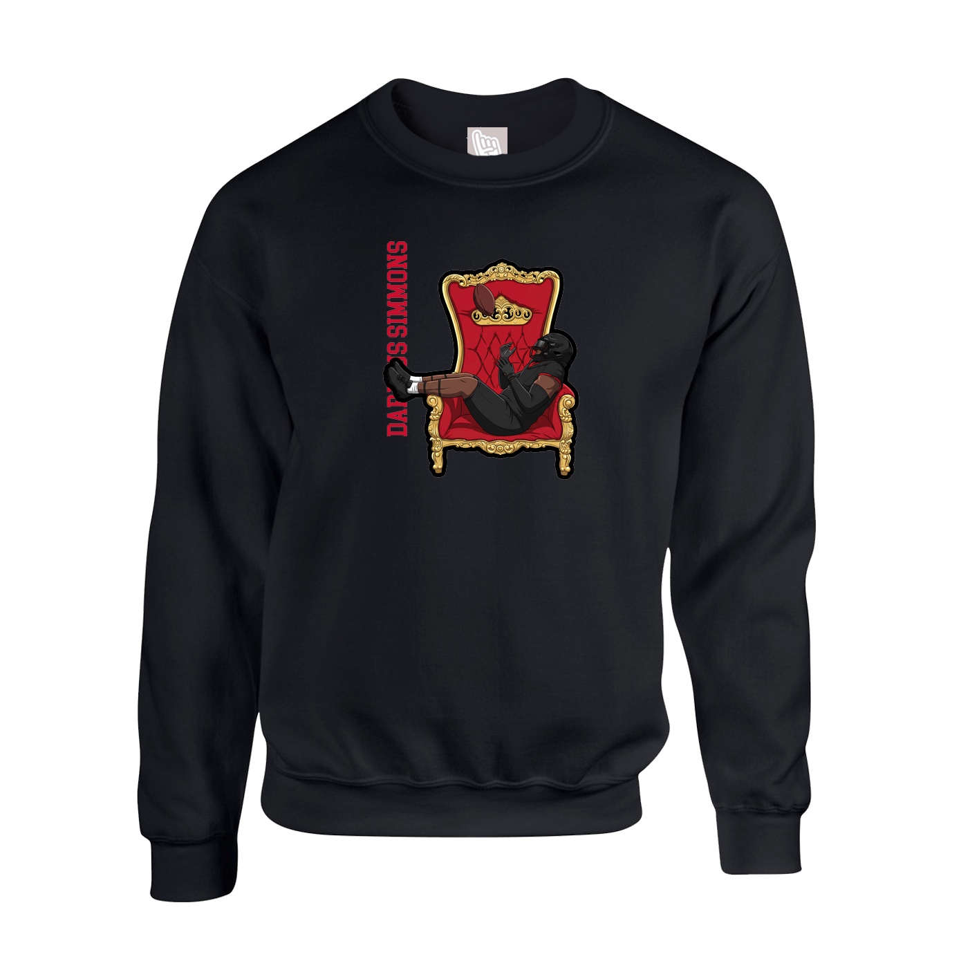 Fleece Crew — Name Vertical in Black