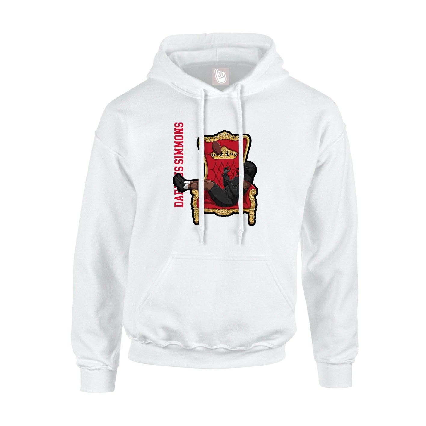 Youth Hoodie — Name Vertical in White