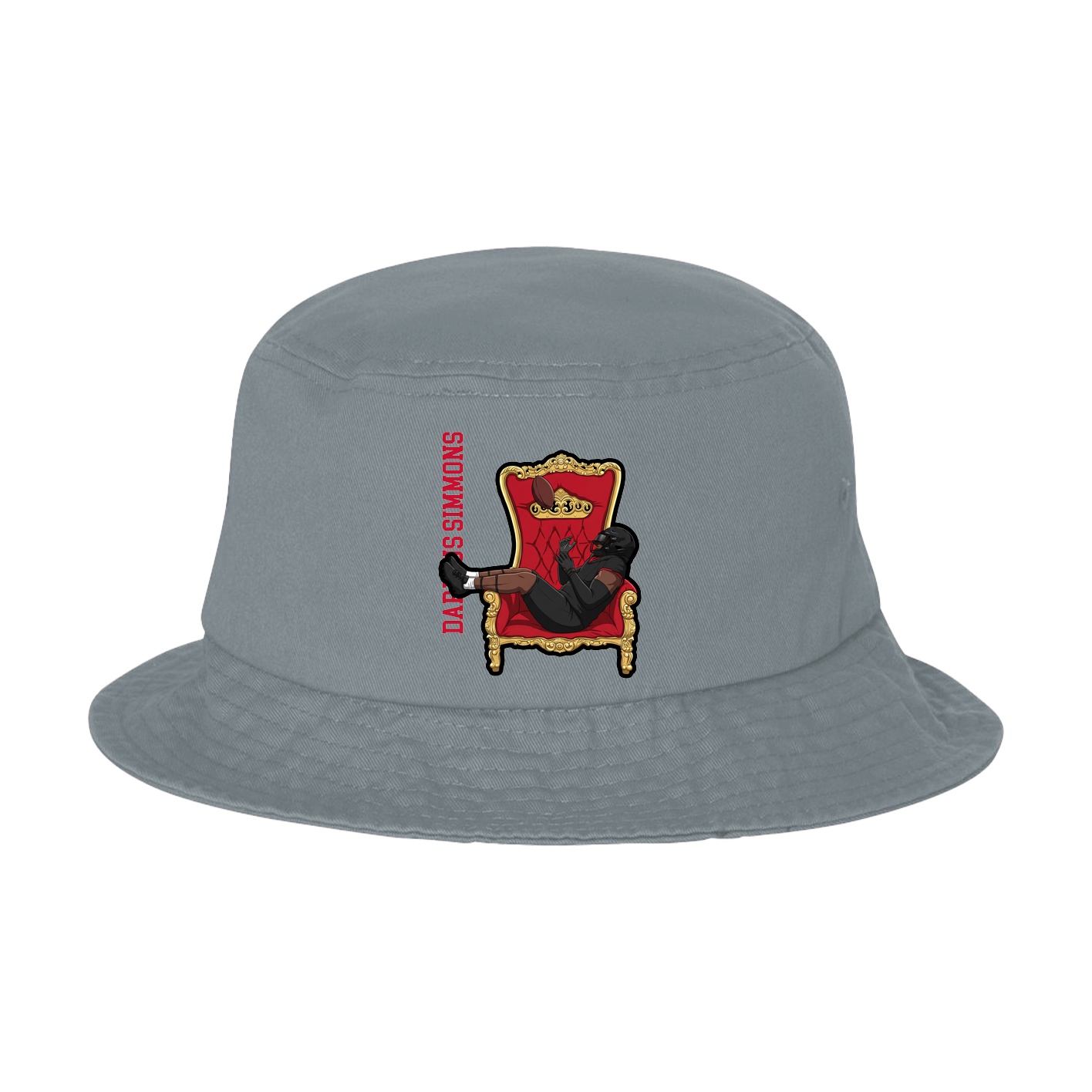 Bucket Cap — Name Vertical in Grey