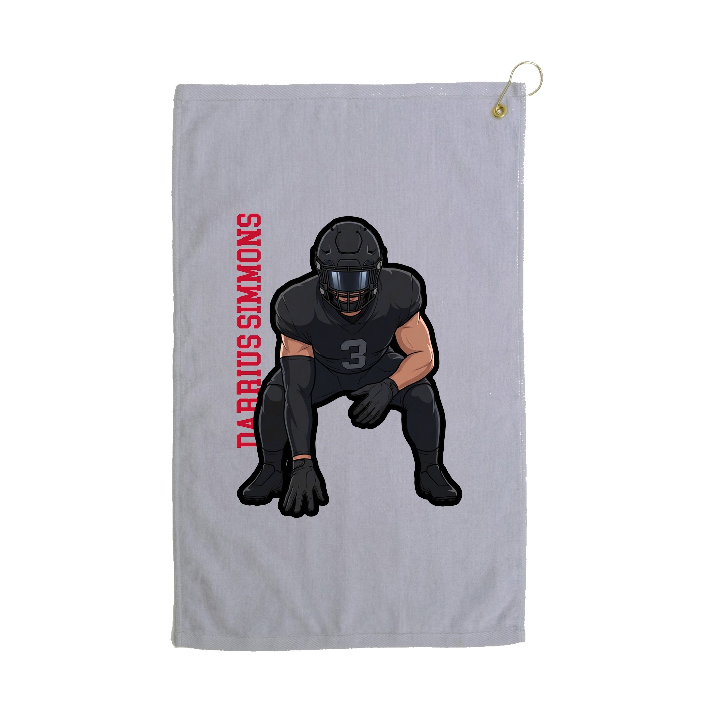 Golf Towel — Name Vertical in Grey