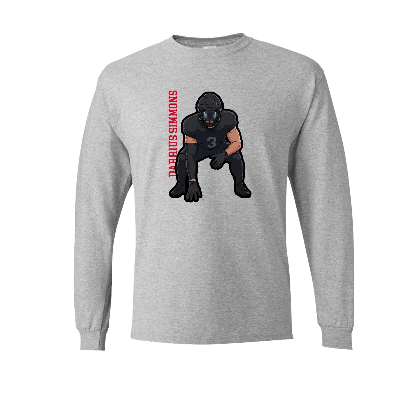 Long Sleeve Tee — Name Vertical in Grey