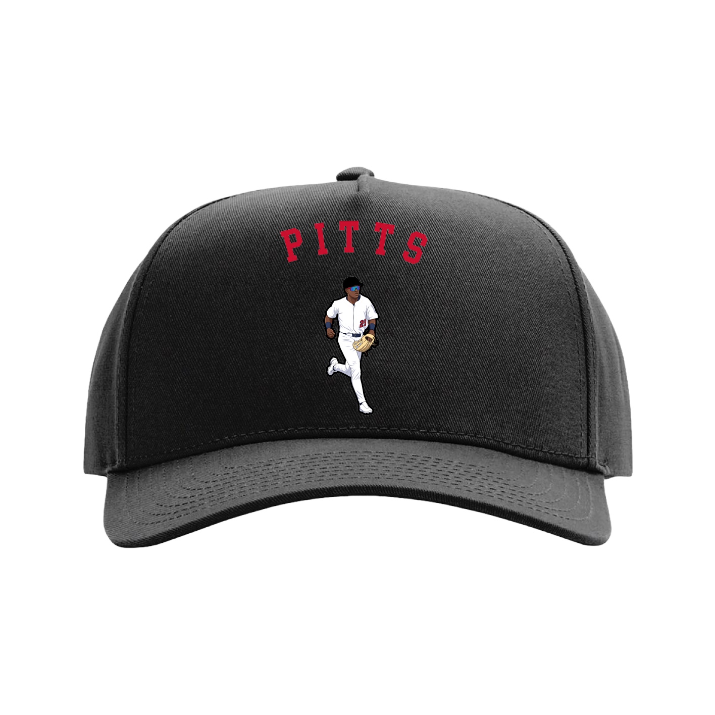 Full Fabric Five-Panel Champ Cap — Shirsey Arch in Black