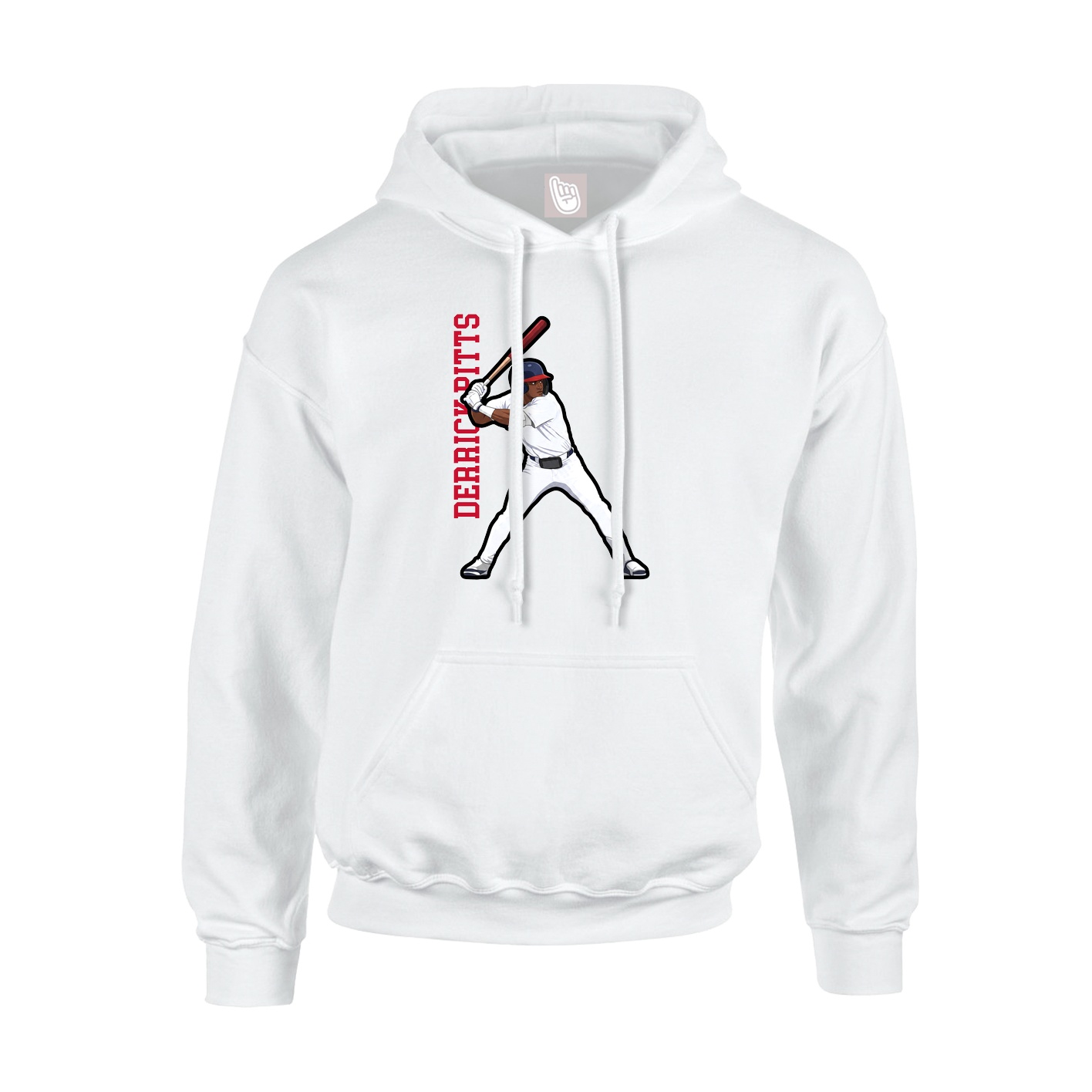Hoodie — Name Vertical in White