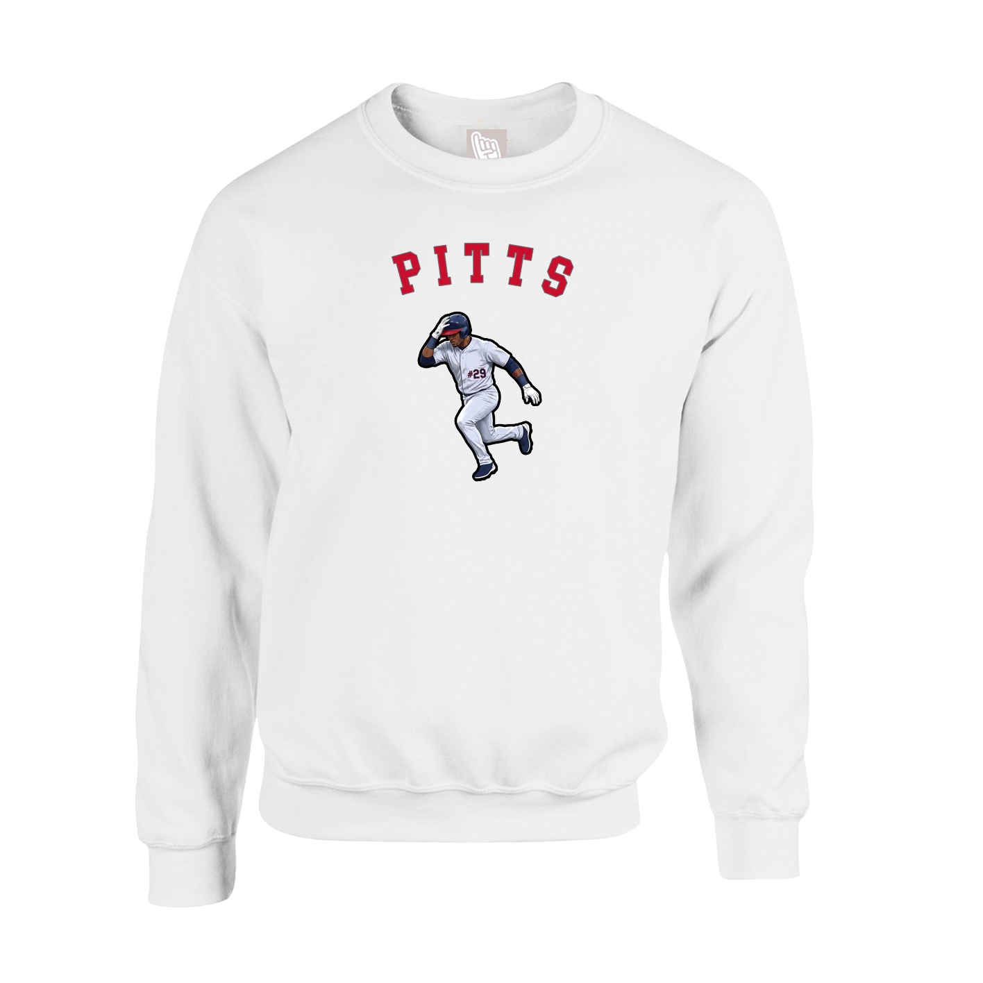Fleece Crew — Shirsey Arch in White