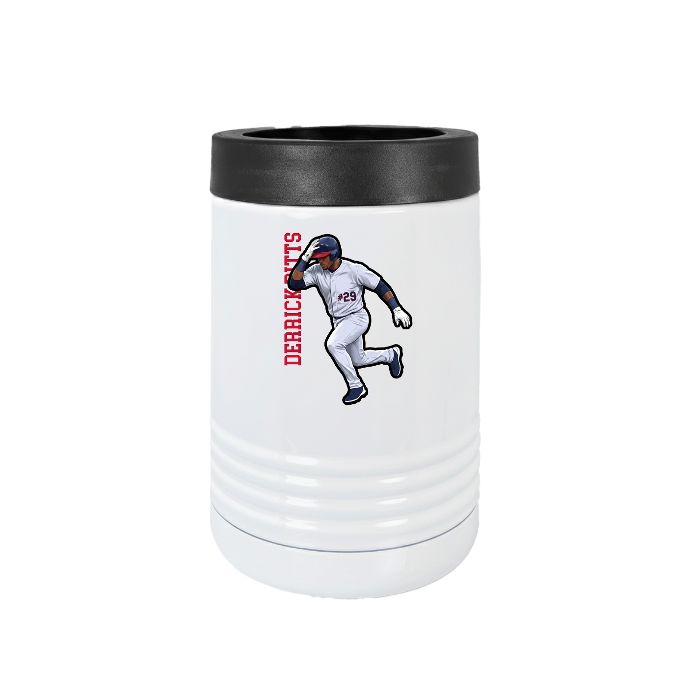 Beverage Holder — Name Vertical in White