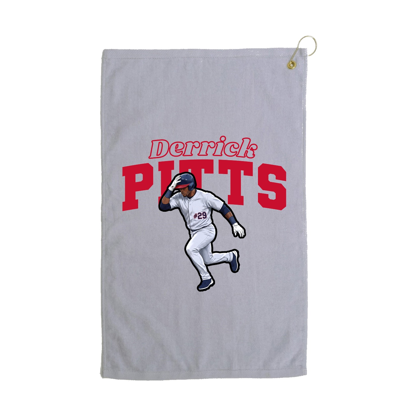Golf Towel — Name Arch in Grey