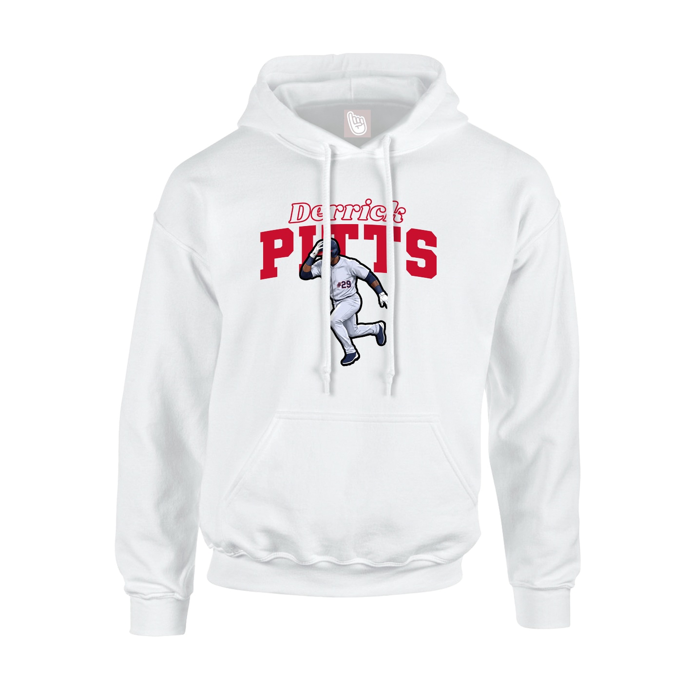 Youth Hoodie — Name Arch in White