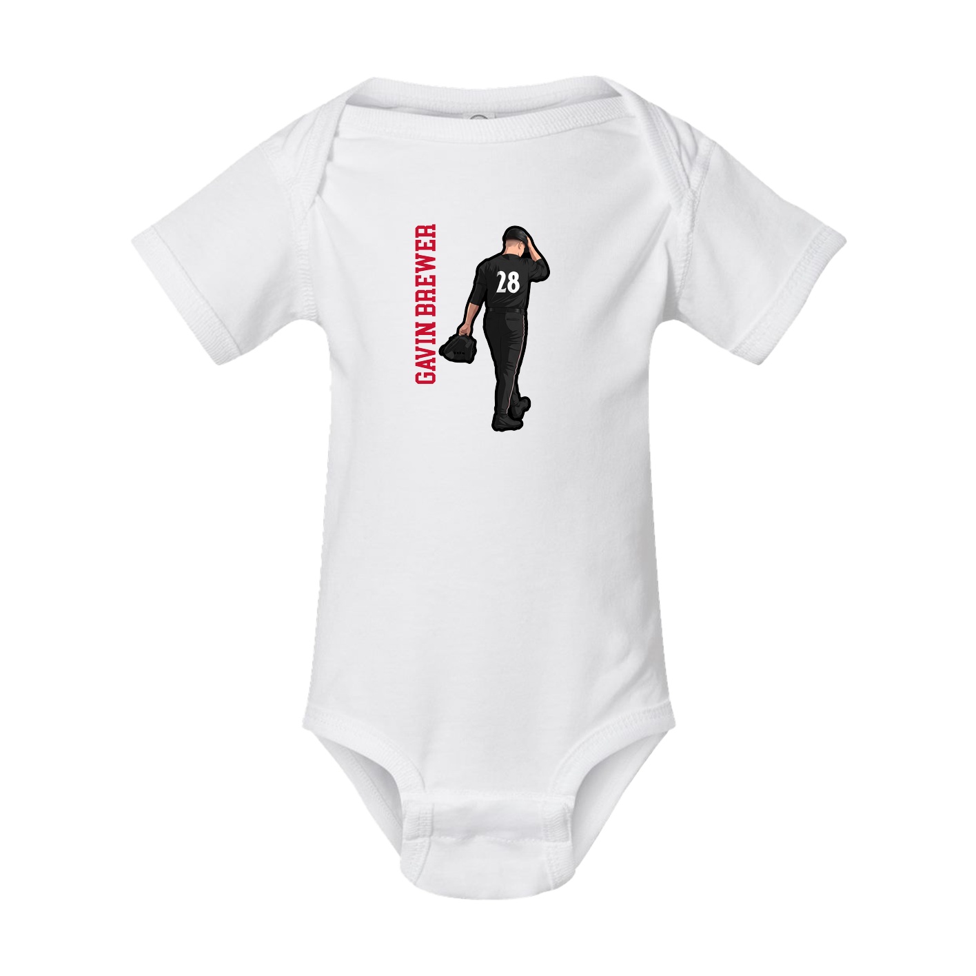 Baby Onesie — Name Vertical in White