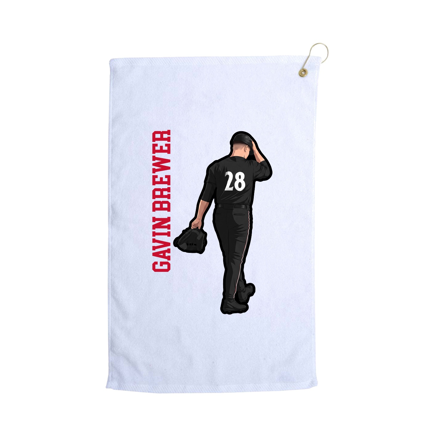 Golf Towel — Name Vertical in White