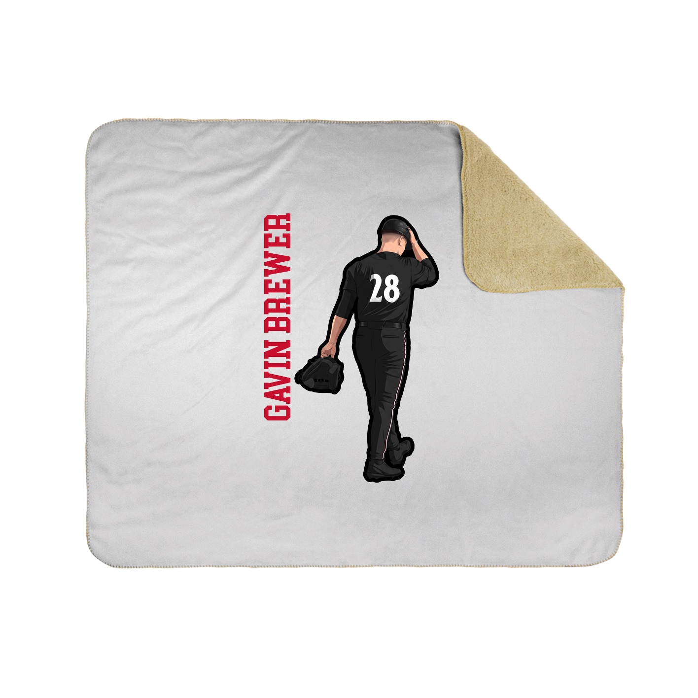 Throw Blanket — Name Vertical in White