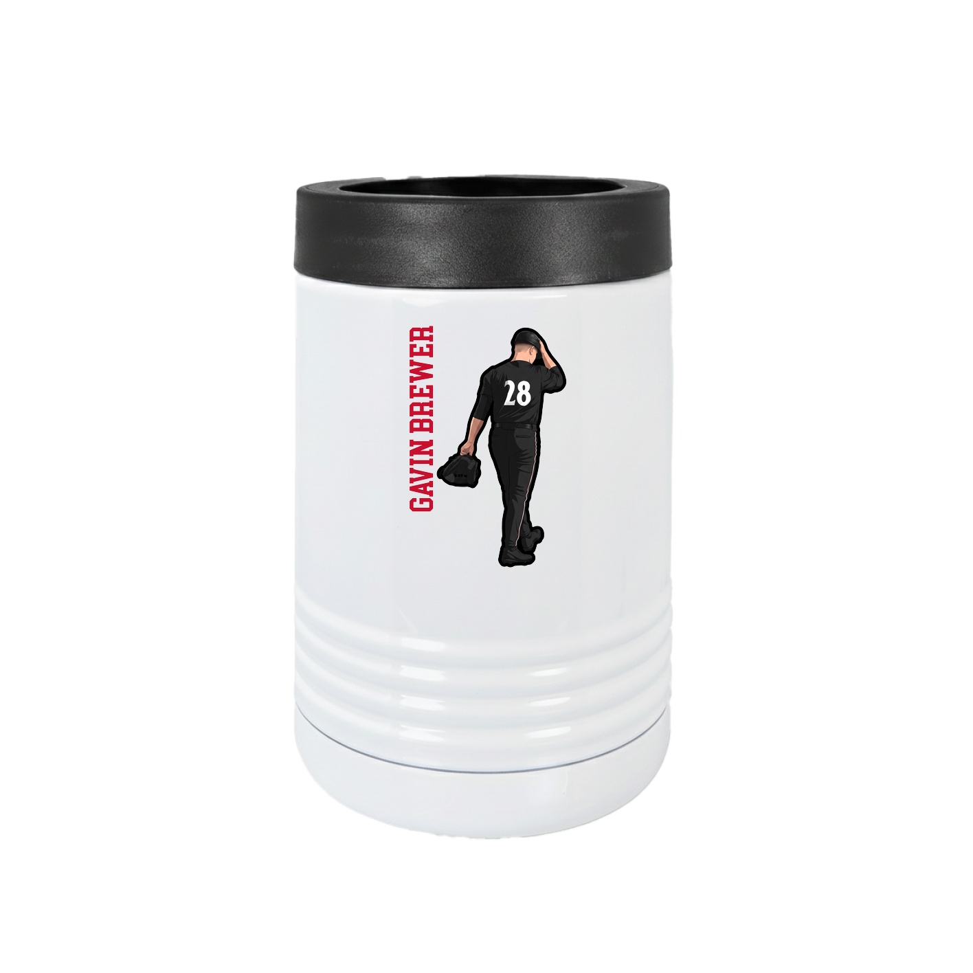 Beverage Holder — Name Vertical in White