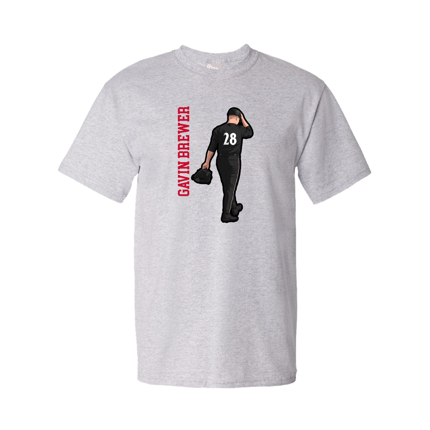 Tee — Name Vertical in Grey