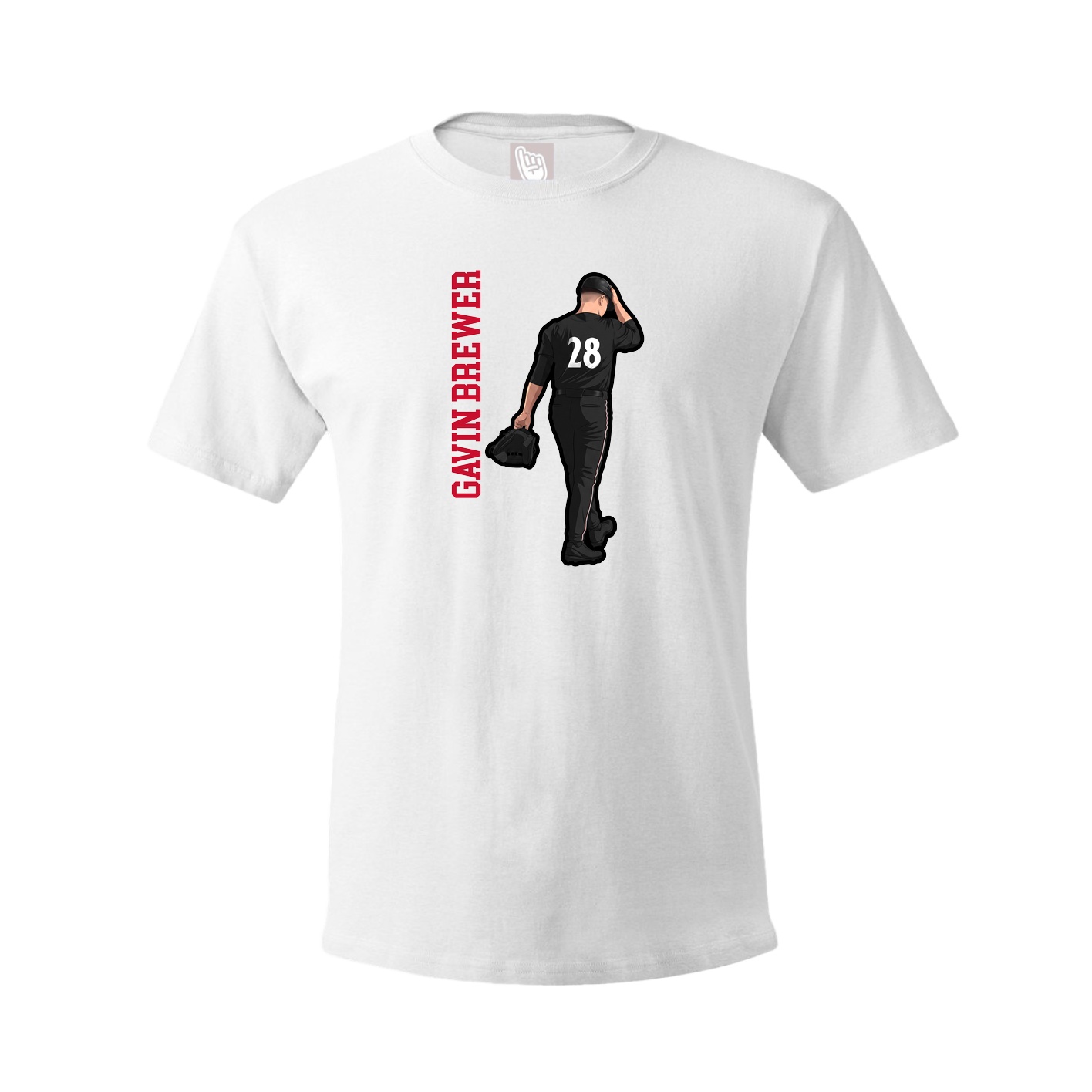 Tee — Name Vertical in White
