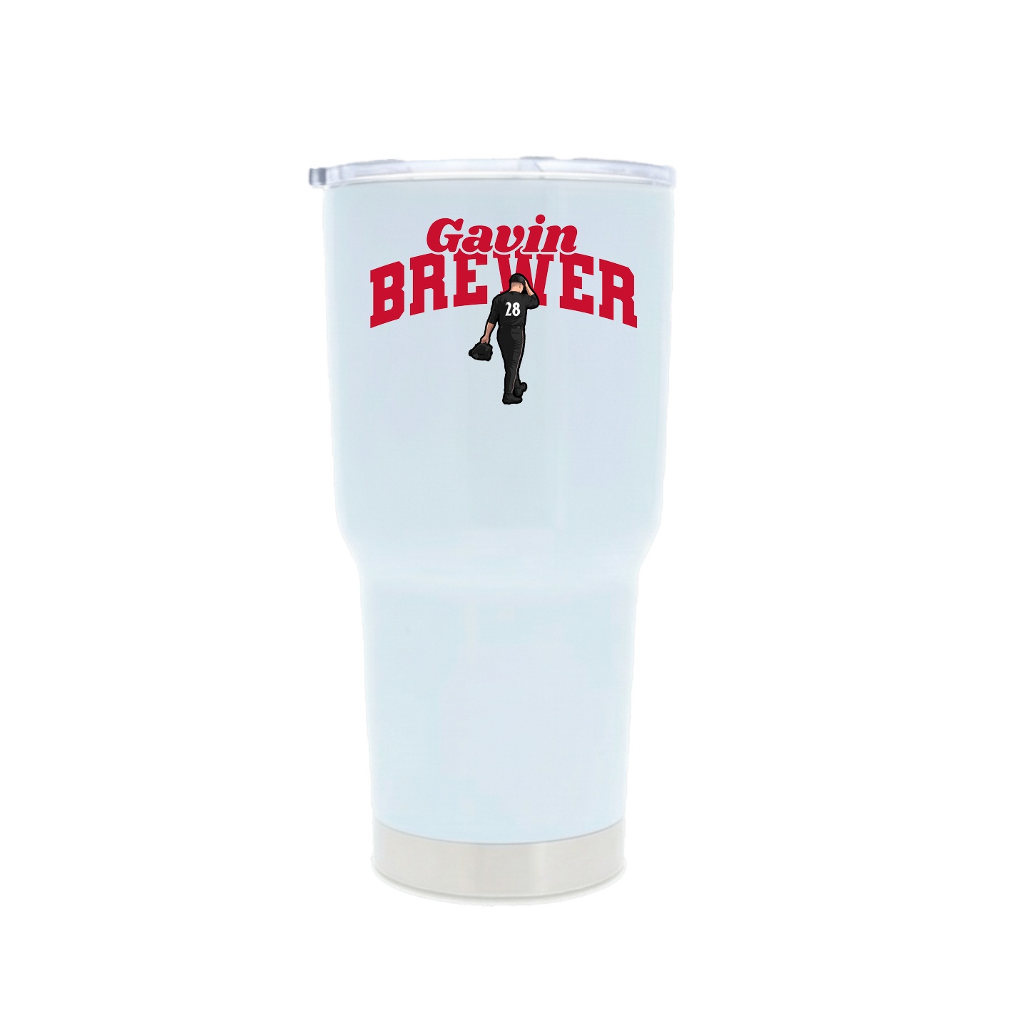 30oz Stainless Steel Tumbler — Signature Arch in White