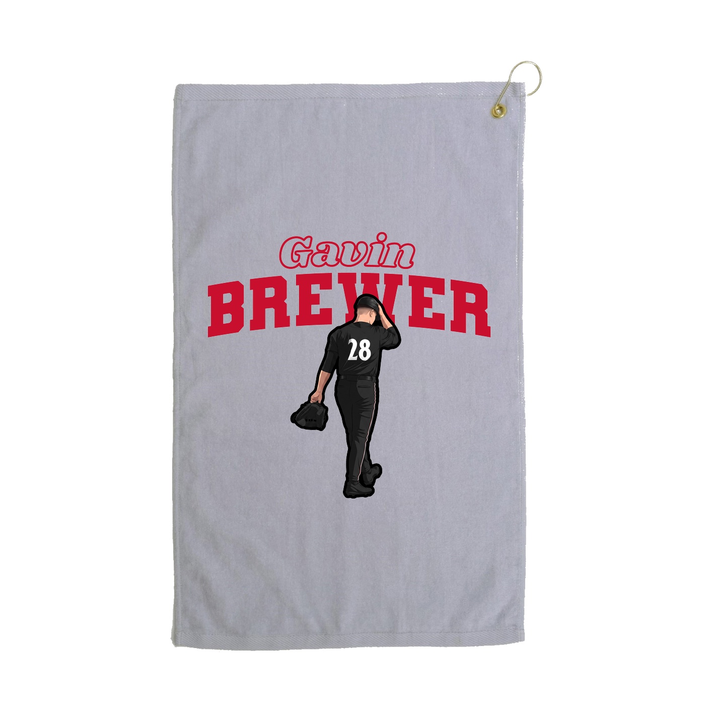 Golf Towel — Name Arch in Grey