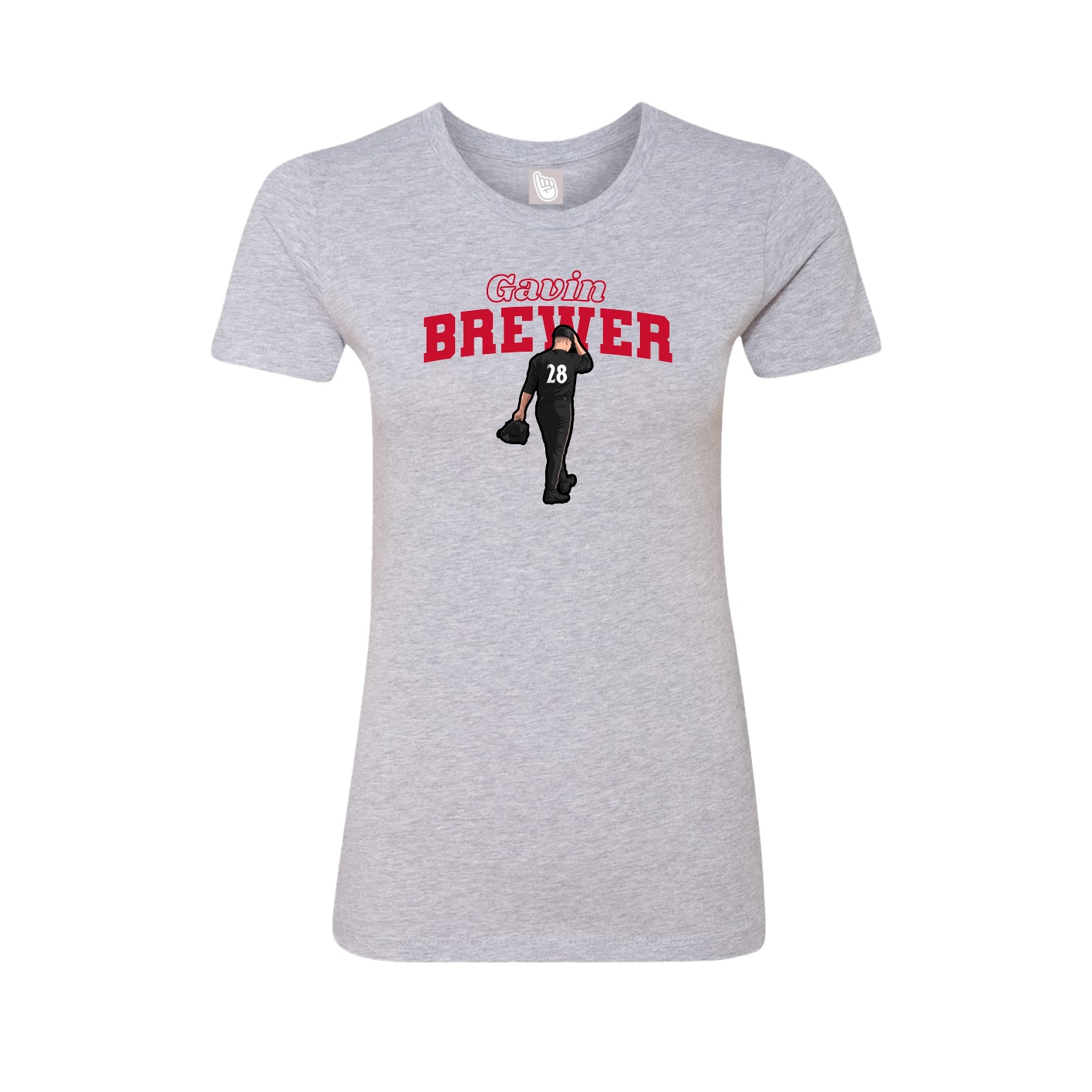 Fitted Women's Tee — Name Arch in Grey
