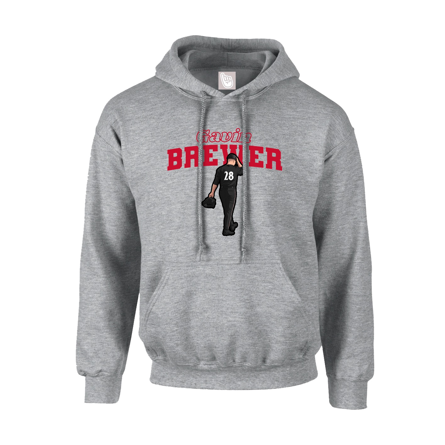 Hoodie — Name Arch in Grey