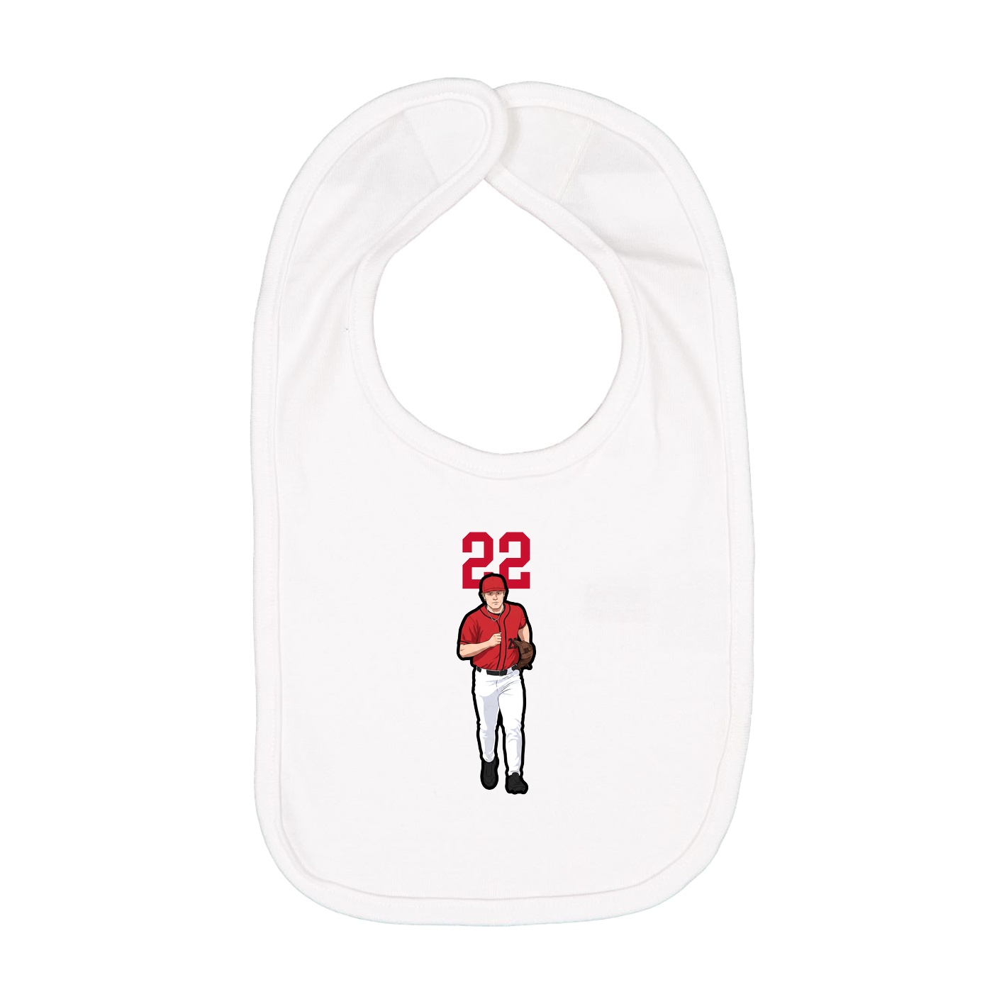Infant Bib — Number Top in White