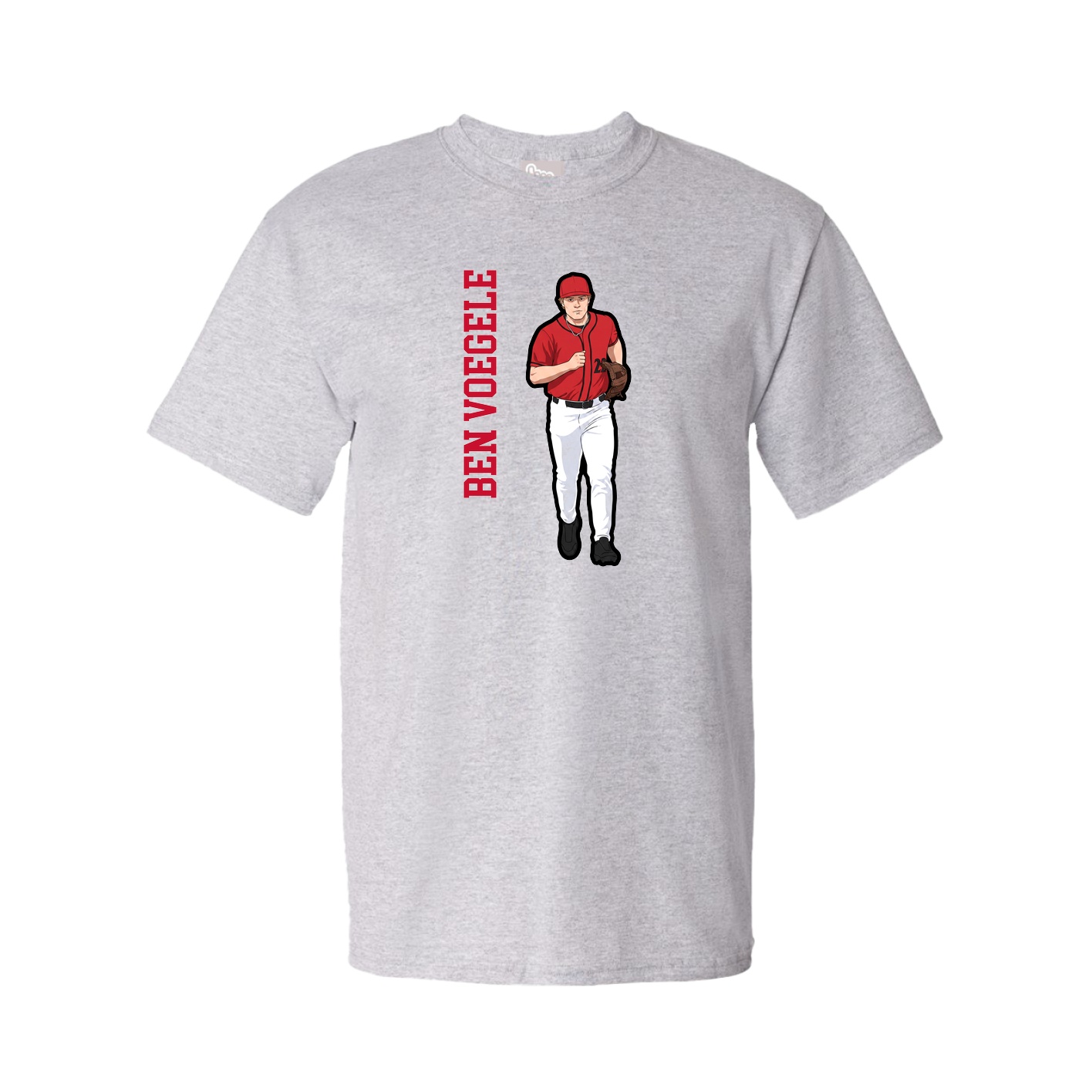 Youth Tee — Name Vertical in Grey