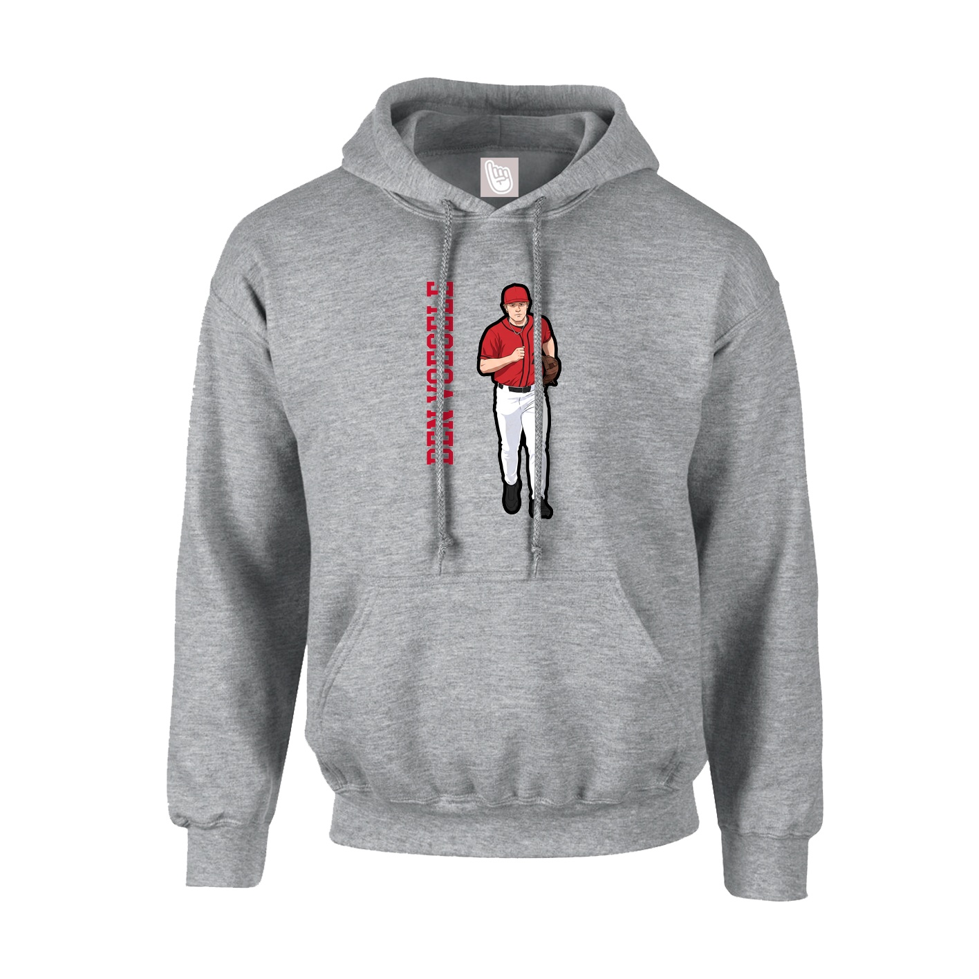 Hoodie — Name Vertical in Grey