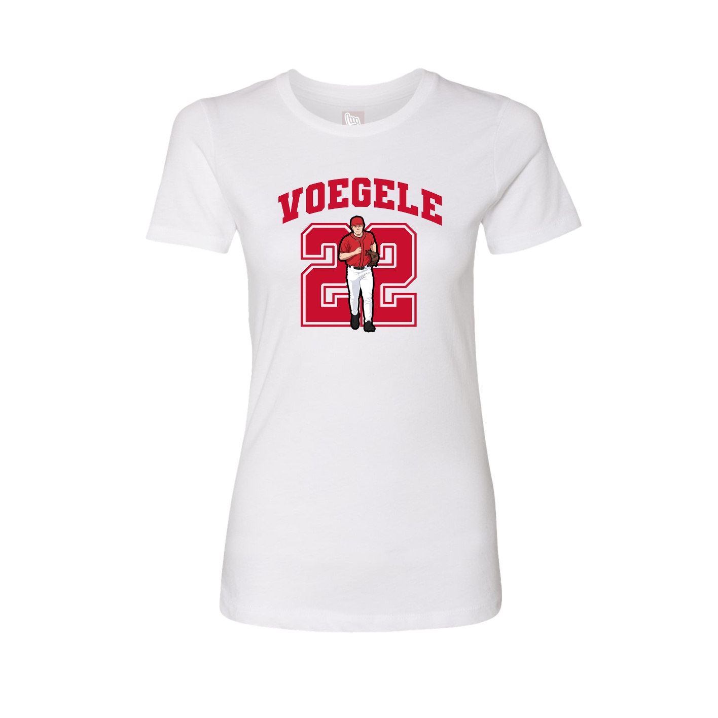 Fitted Women's Tee — Number in White