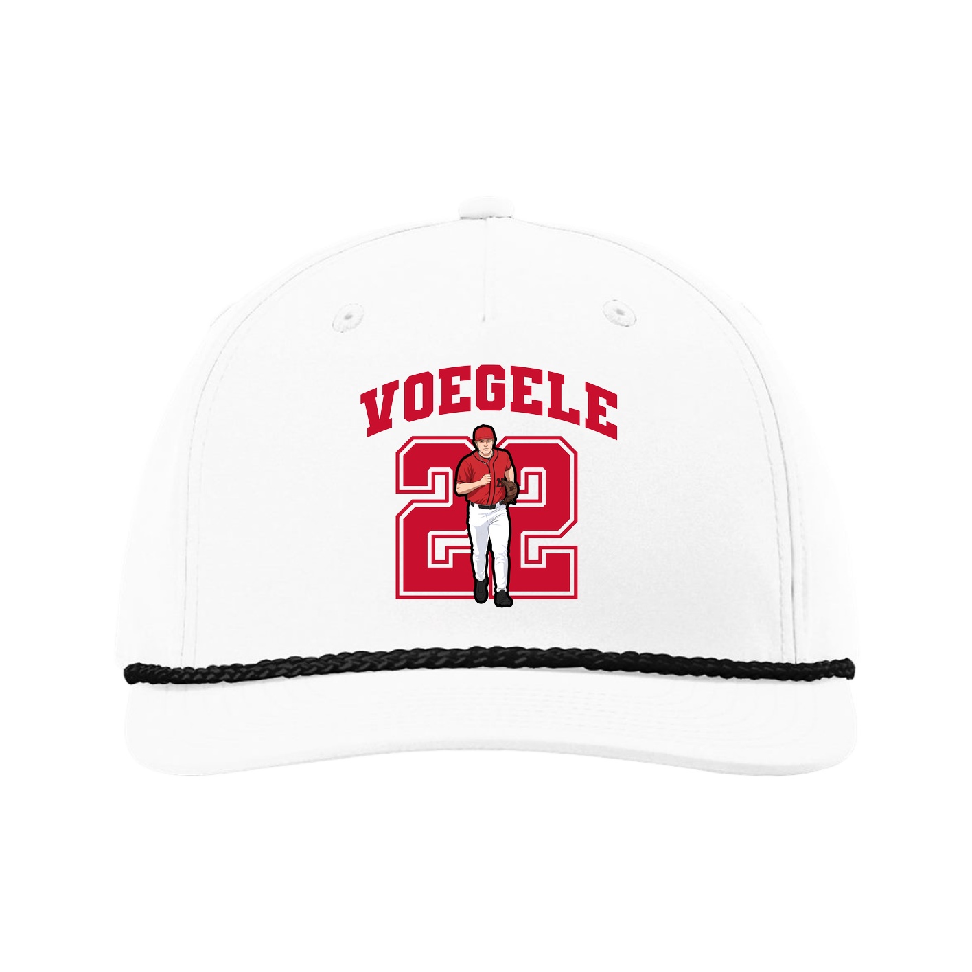 Five-Panel Classic Rope Cap — Number in White