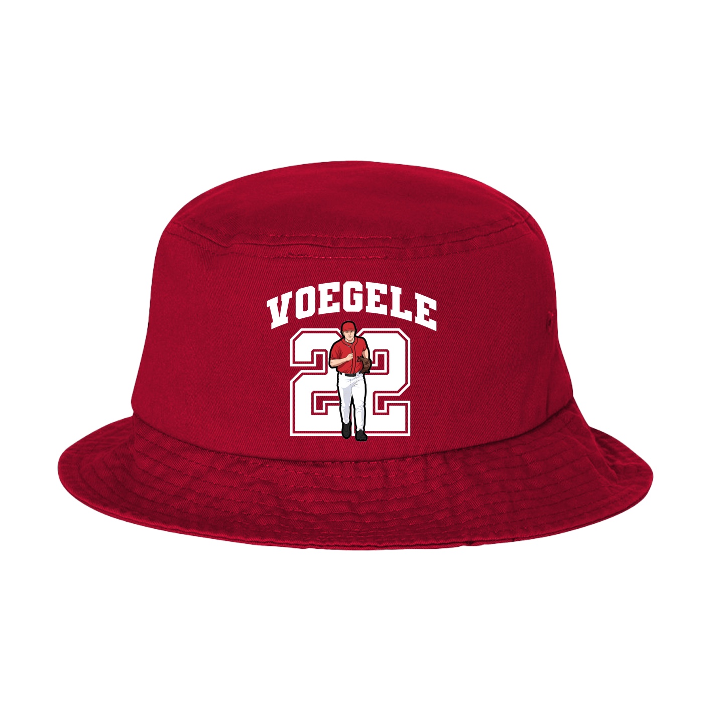 Bucket Cap — Number in Red