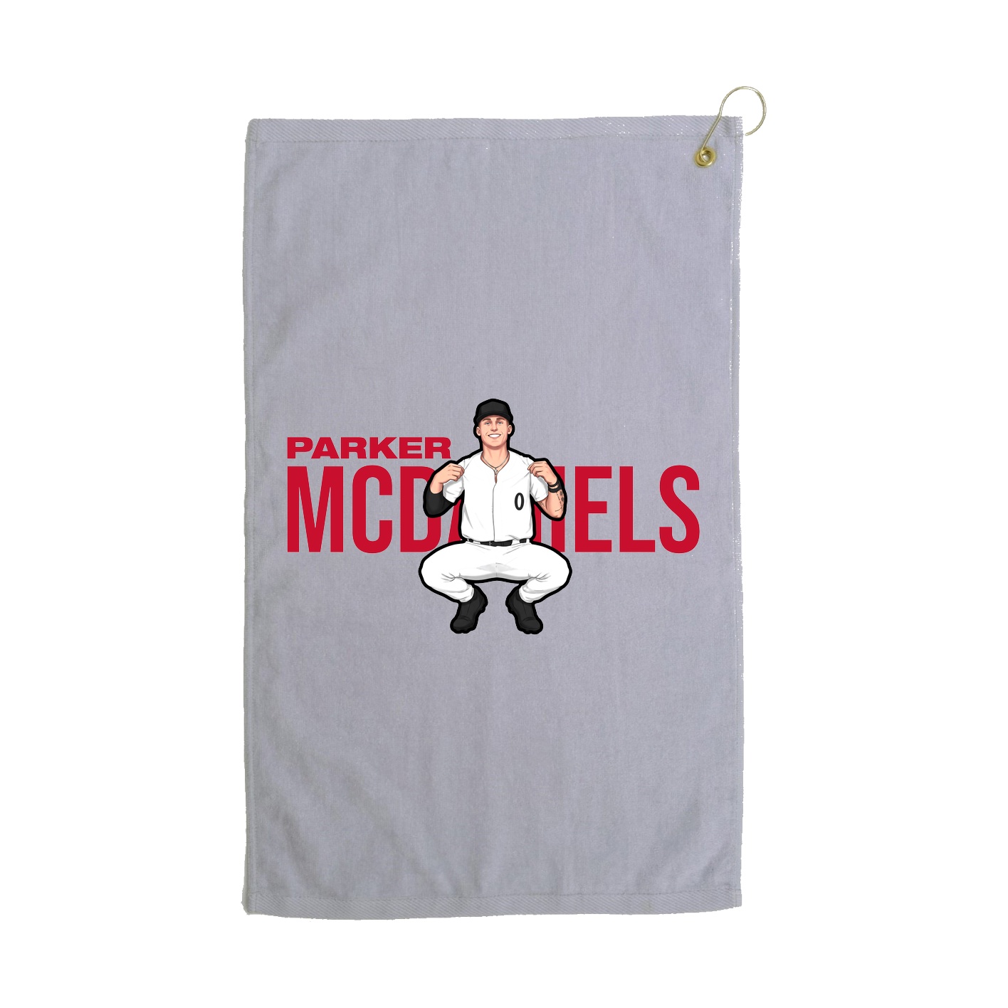 Golf Towel — Player Name in Grey