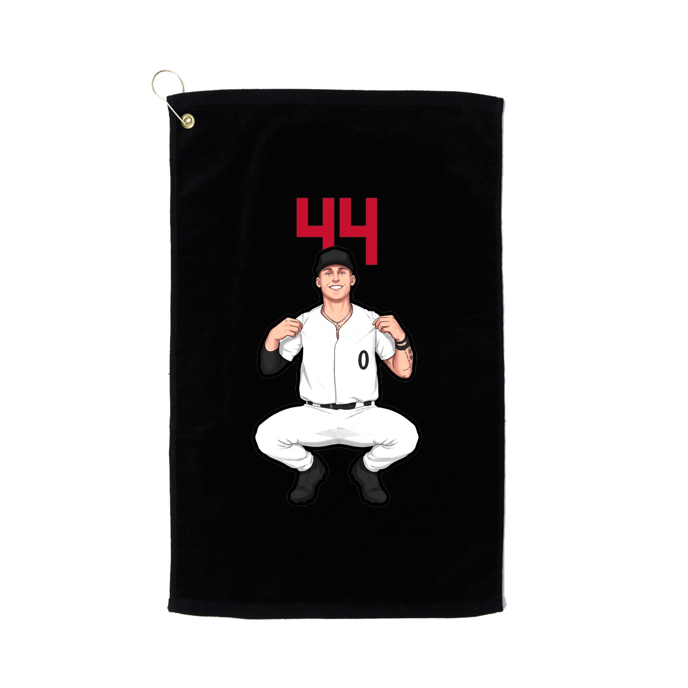 Golf Towel — Number Top in Black