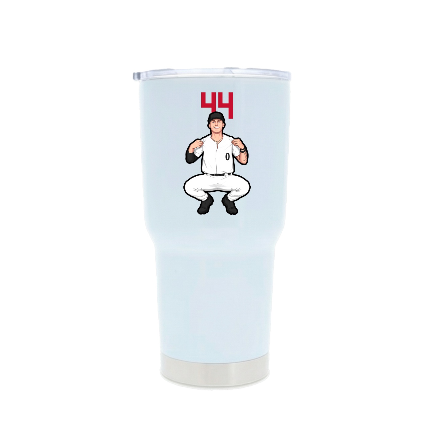 30oz Stainless Steel Tumbler — Number Top in White