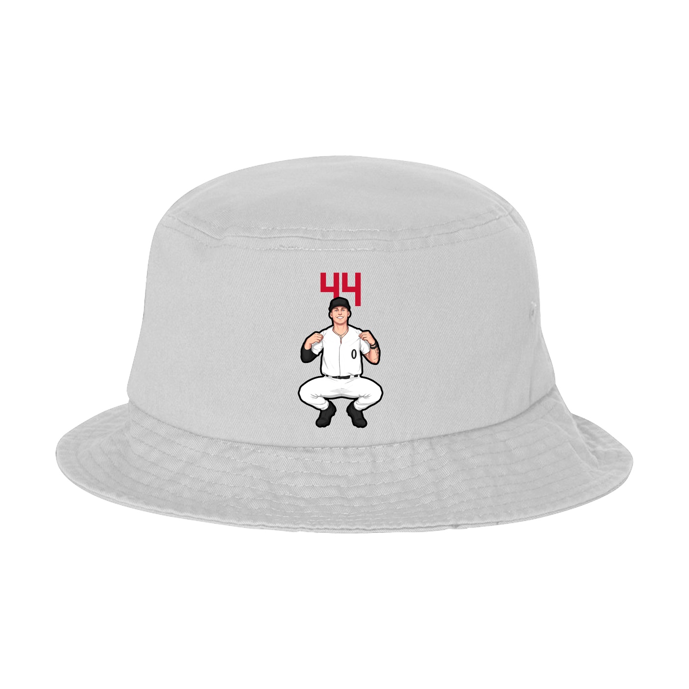 Bucket Cap — Number Top in White