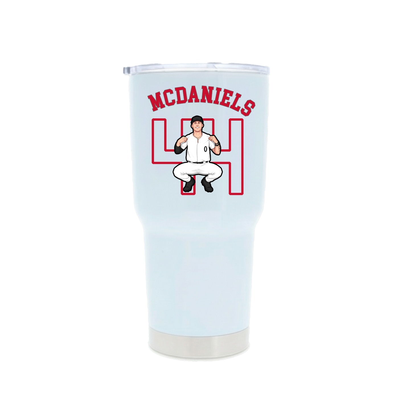 30oz Stainless Steel Tumbler — Shirsey Arch in White